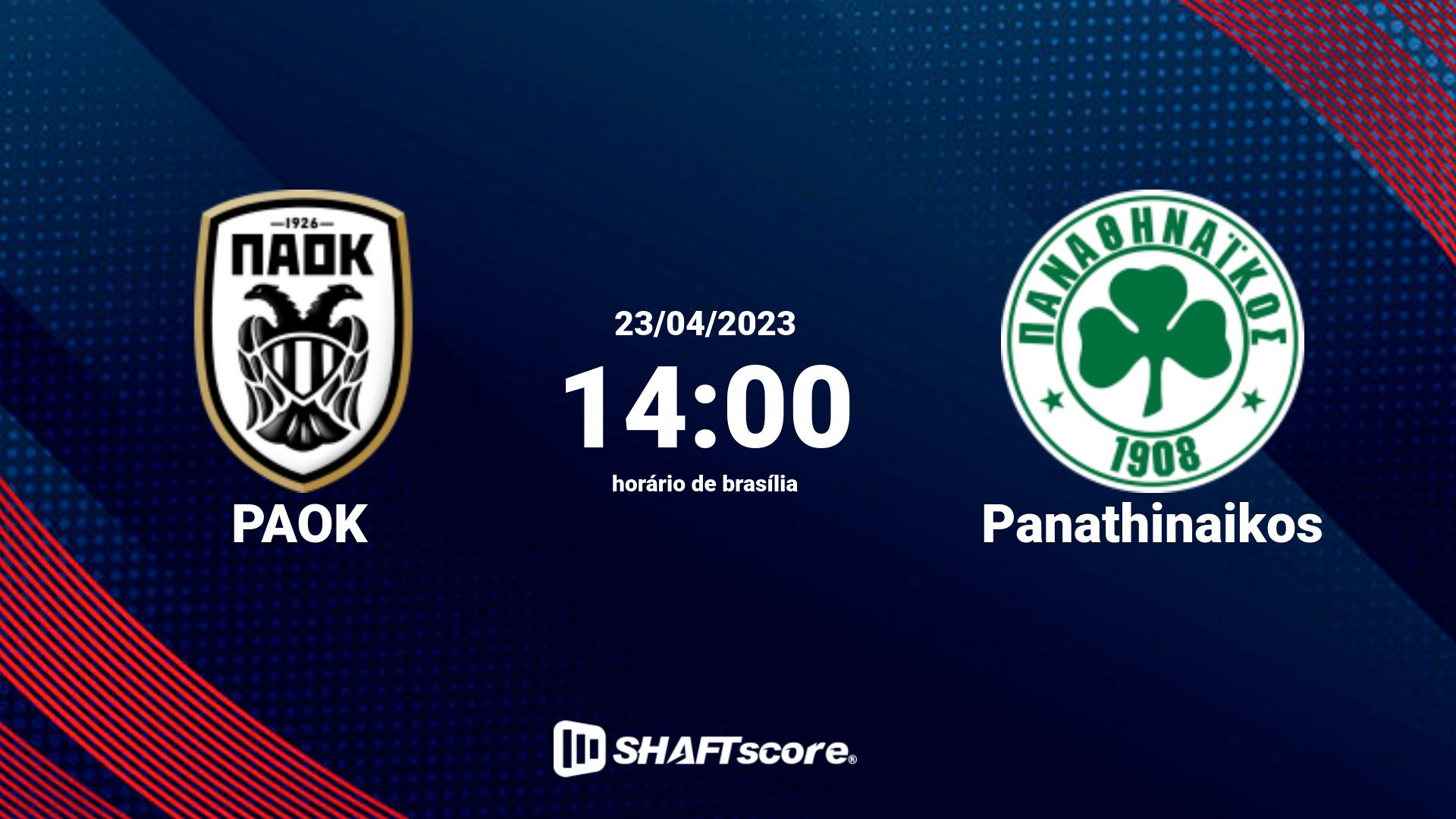 Estatísticas do jogo PAOK vs Panathinaikos 23.04 14:00