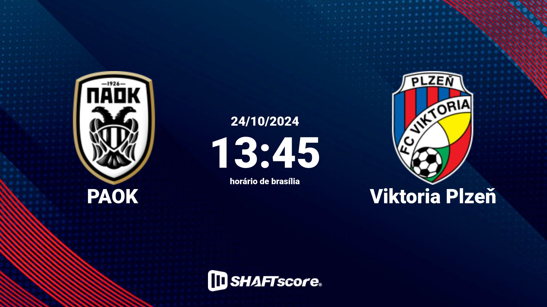 Estatísticas do jogo PAOK vs Viktoria Plzeň 24.10 13:45