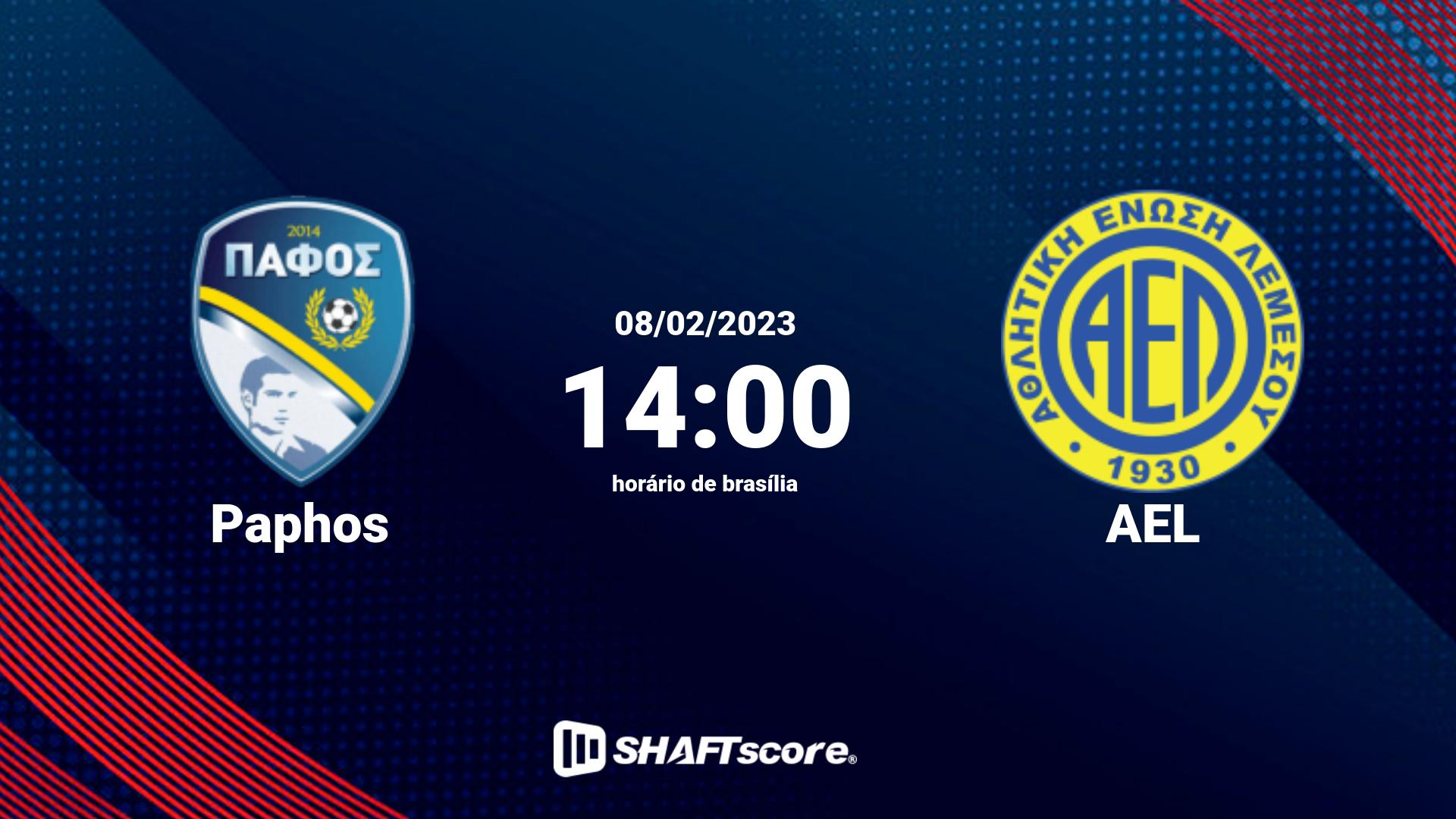 Estatísticas do jogo Paphos vs AEL 08.02 14:00