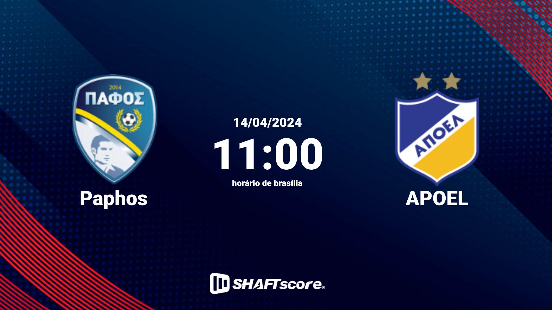 Estatísticas do jogo Paphos vs APOEL 14.04 11:00