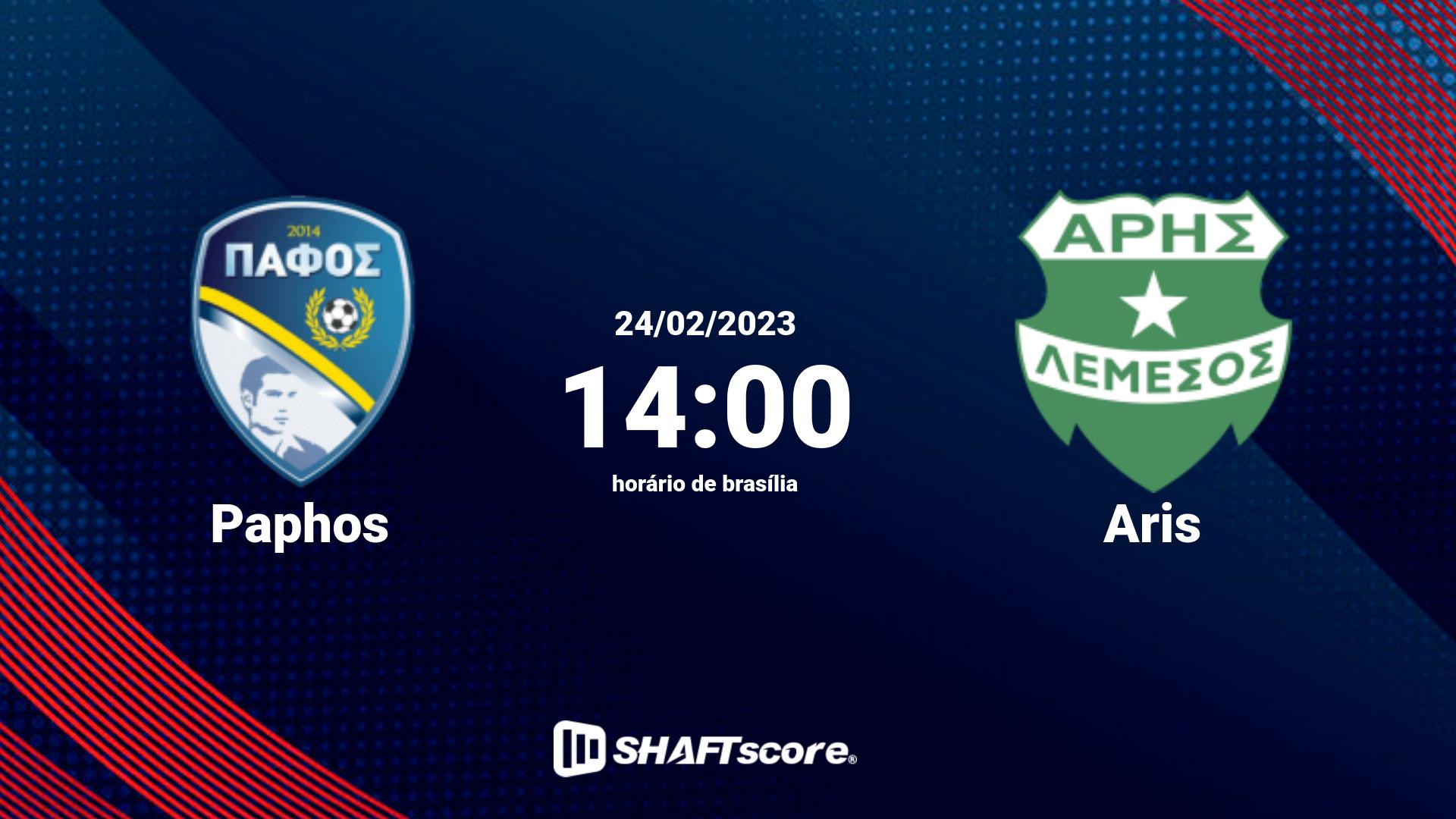 Estatísticas do jogo Paphos vs Aris 24.02 14:00