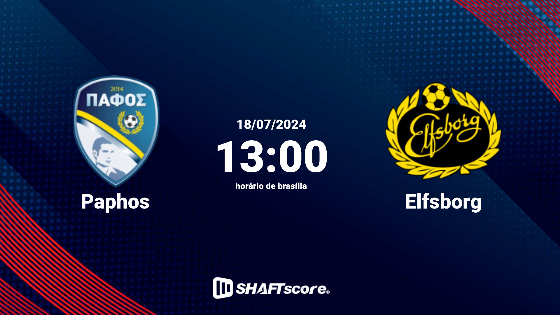 Estatísticas do jogo Paphos vs Elfsborg 18.07 13:00