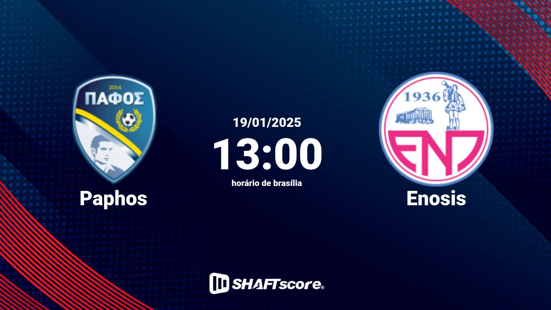 Estatísticas do jogo Paphos vs Enosis 19.01 13:00