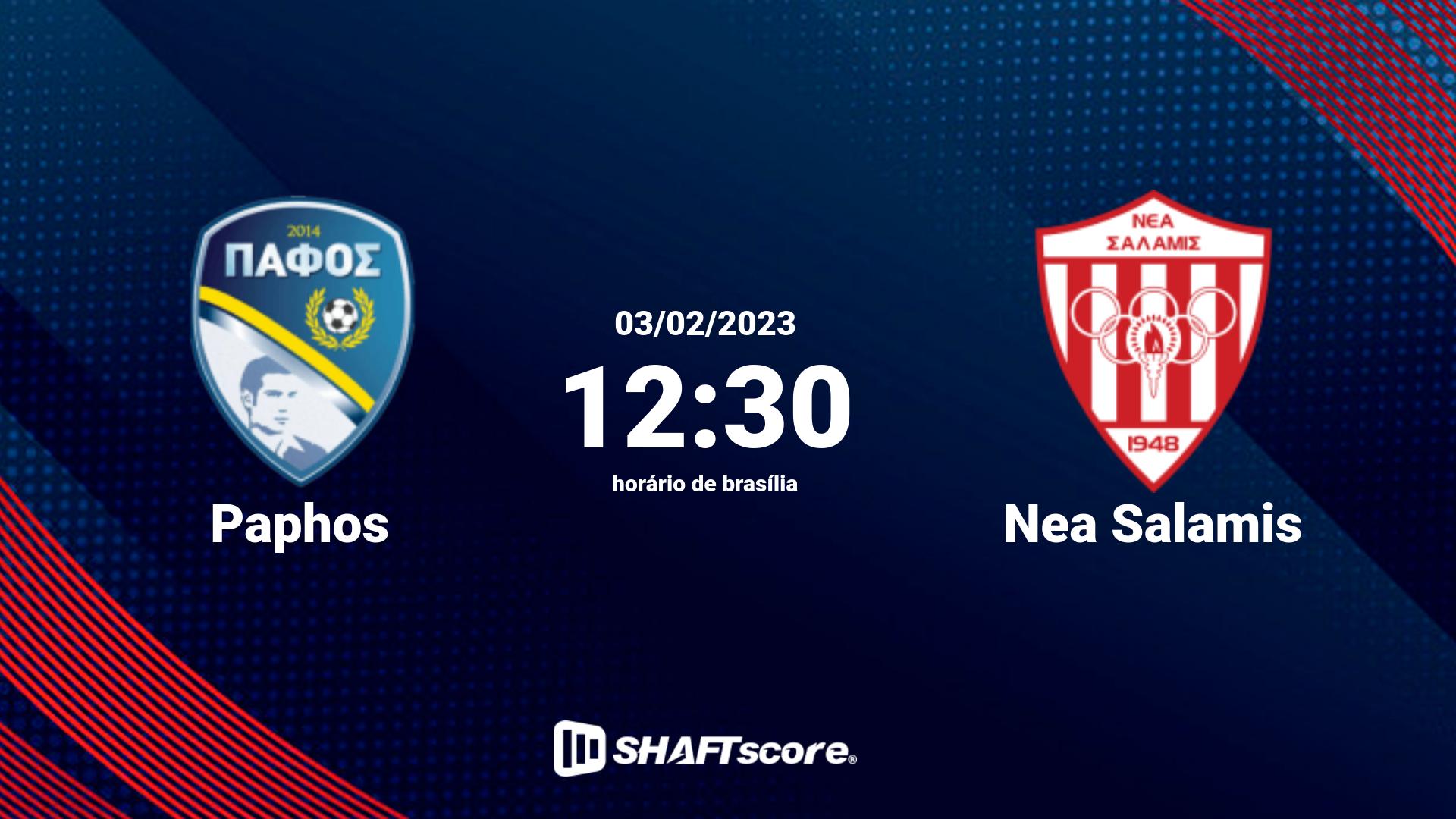 Estatísticas do jogo Paphos vs Nea Salamis 03.02 12:30