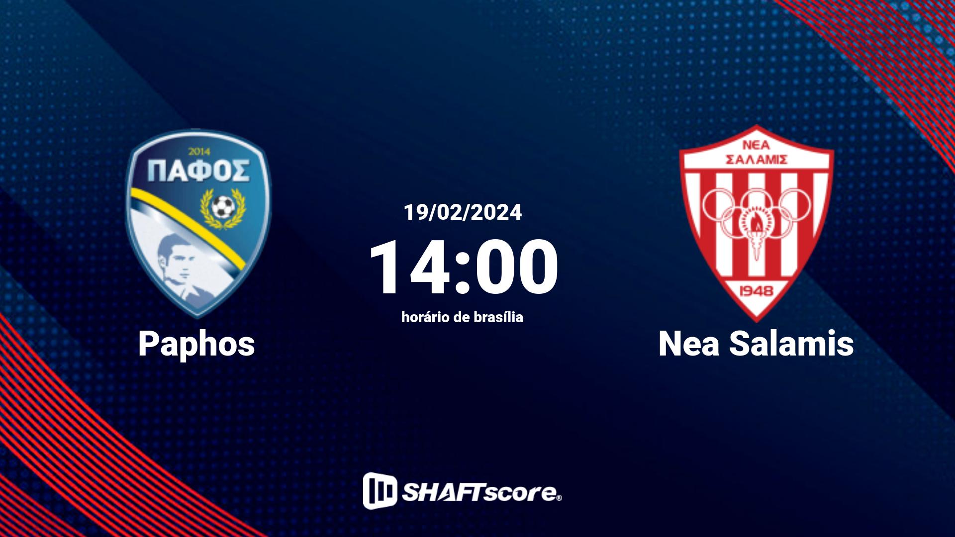 Estatísticas do jogo Paphos vs Nea Salamis 19.02 14:00