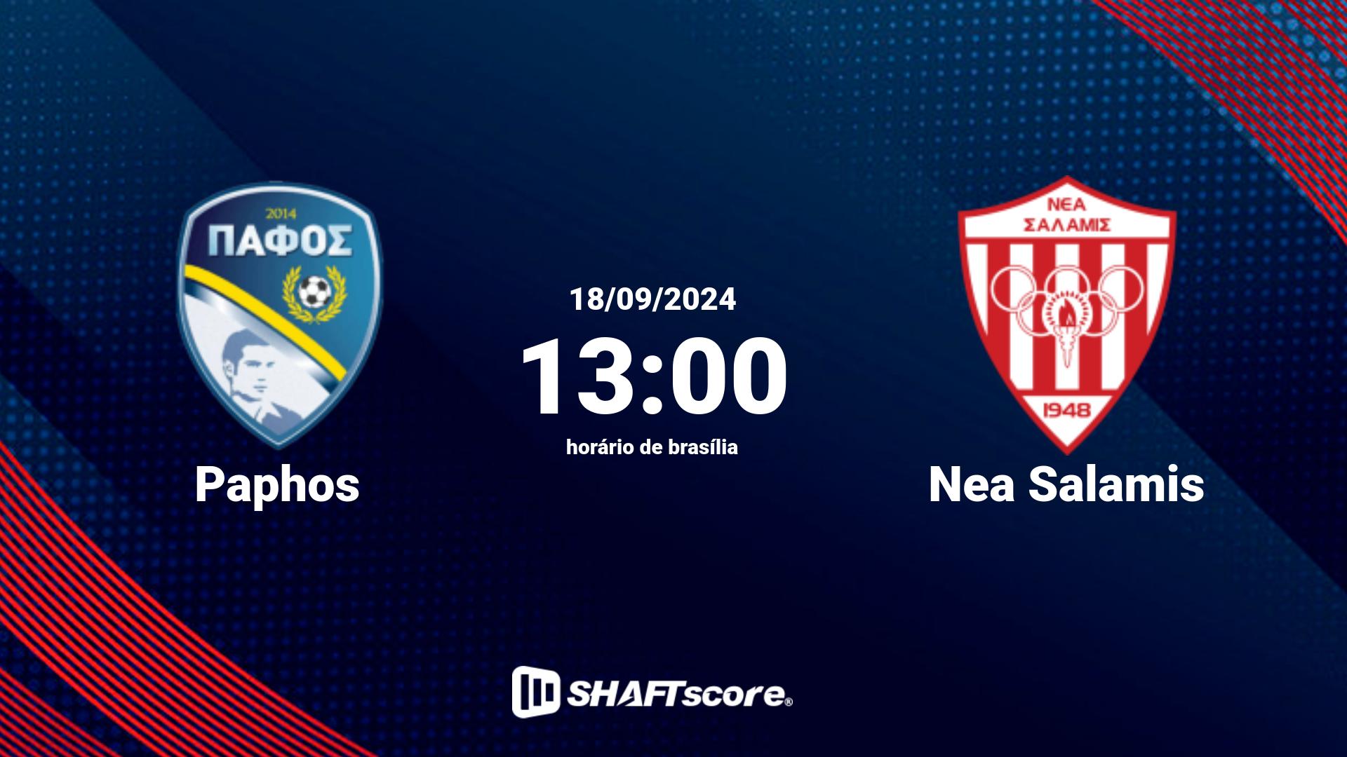 Estatísticas do jogo Paphos vs Nea Salamis 18.09 13:00