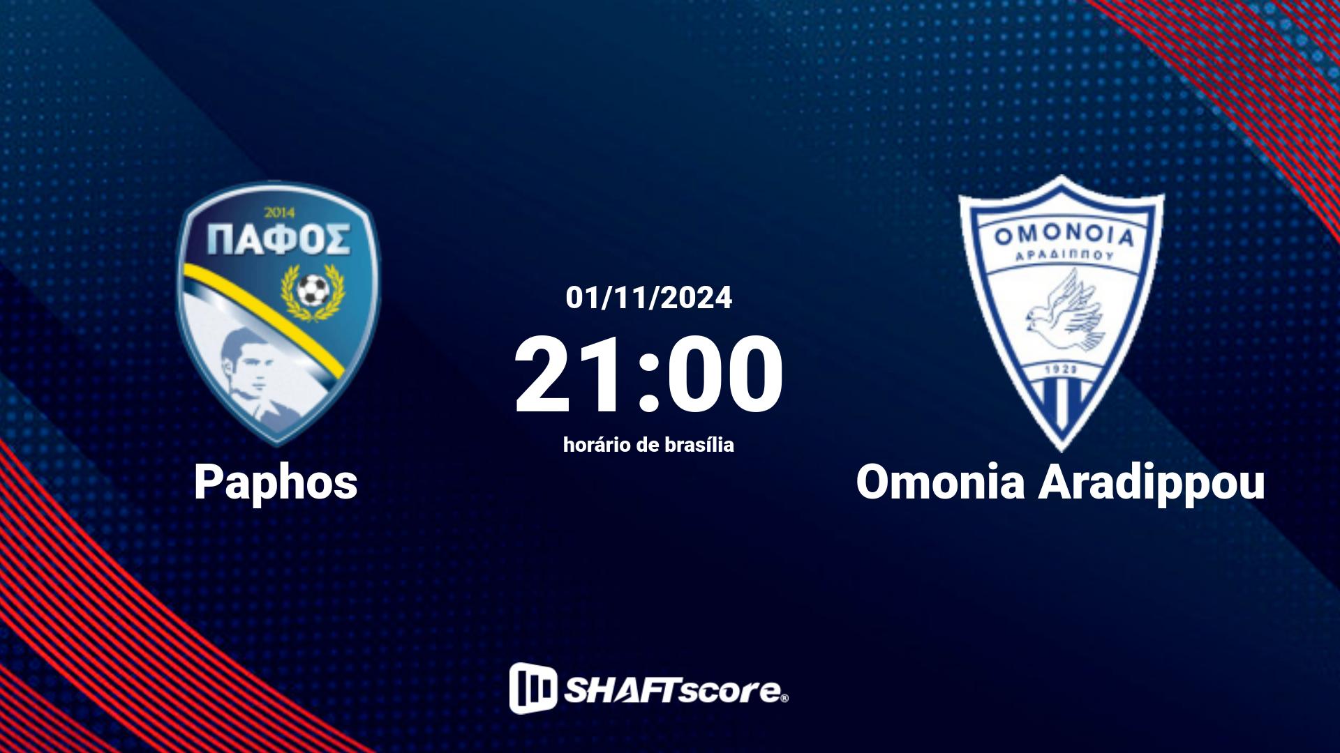 Estatísticas do jogo Paphos vs Omonia Aradippou 02.11 14:00