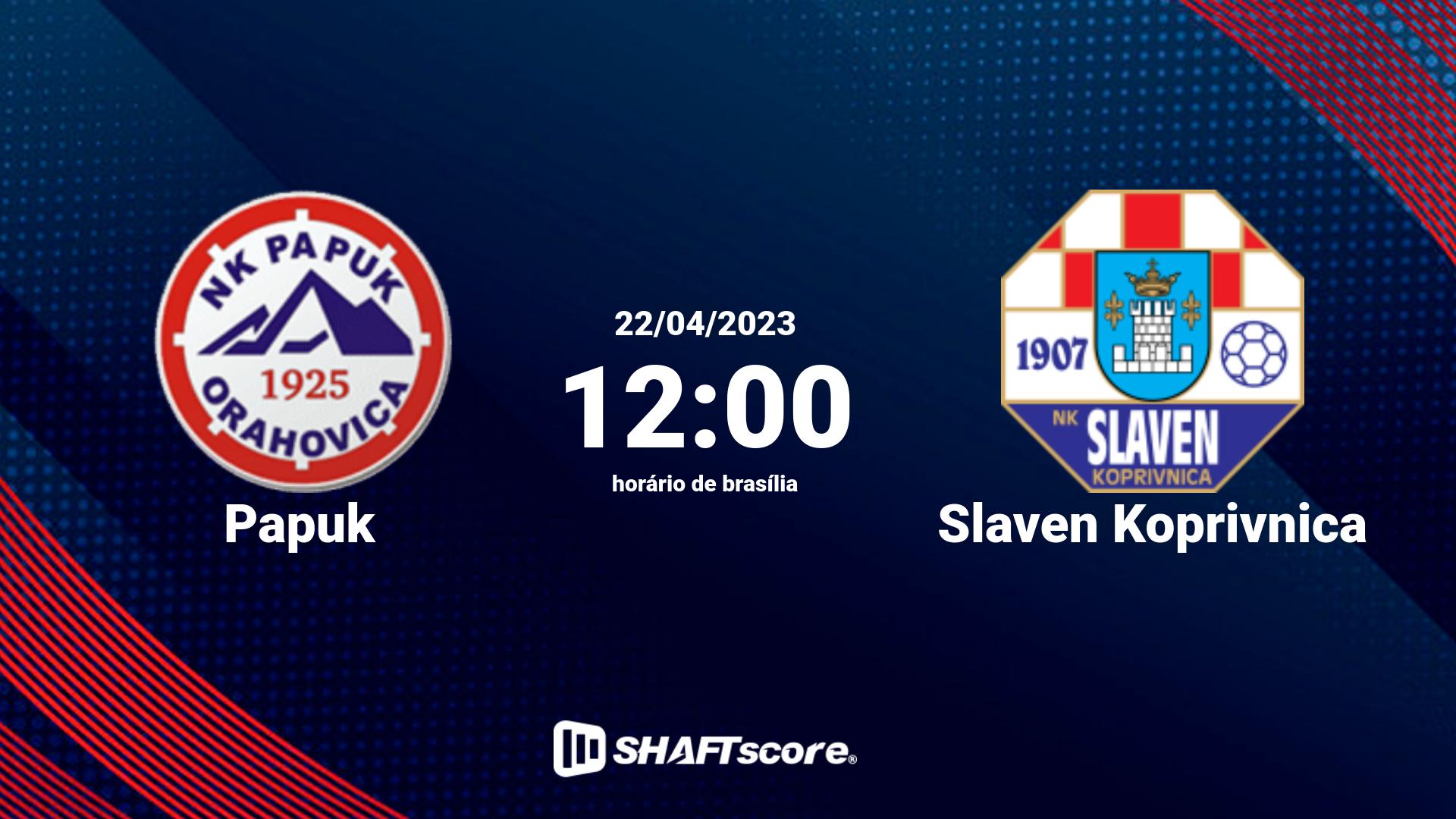 Estatísticas do jogo Papuk vs Slaven Koprivnica 22.04 12:00