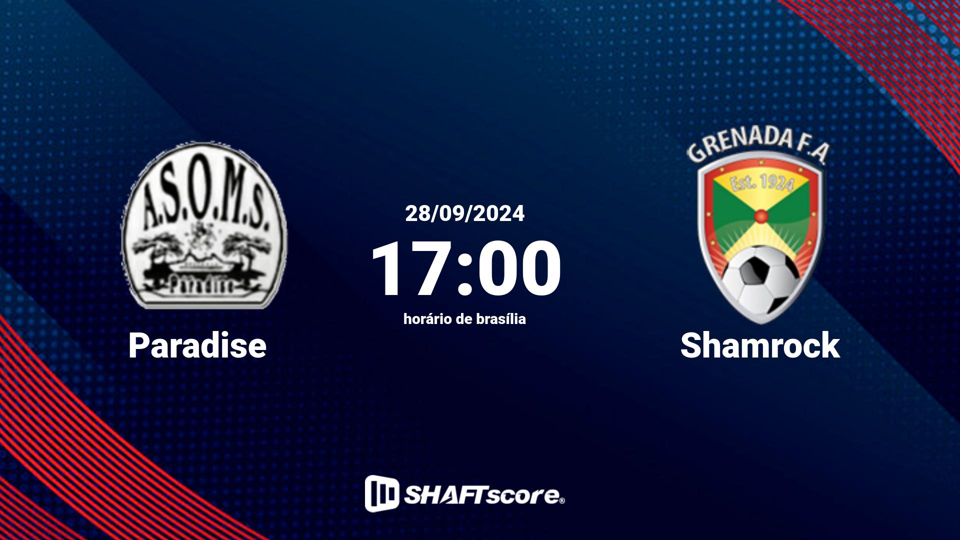 Estatísticas do jogo Paradise vs Shamrock 28.09 17:00