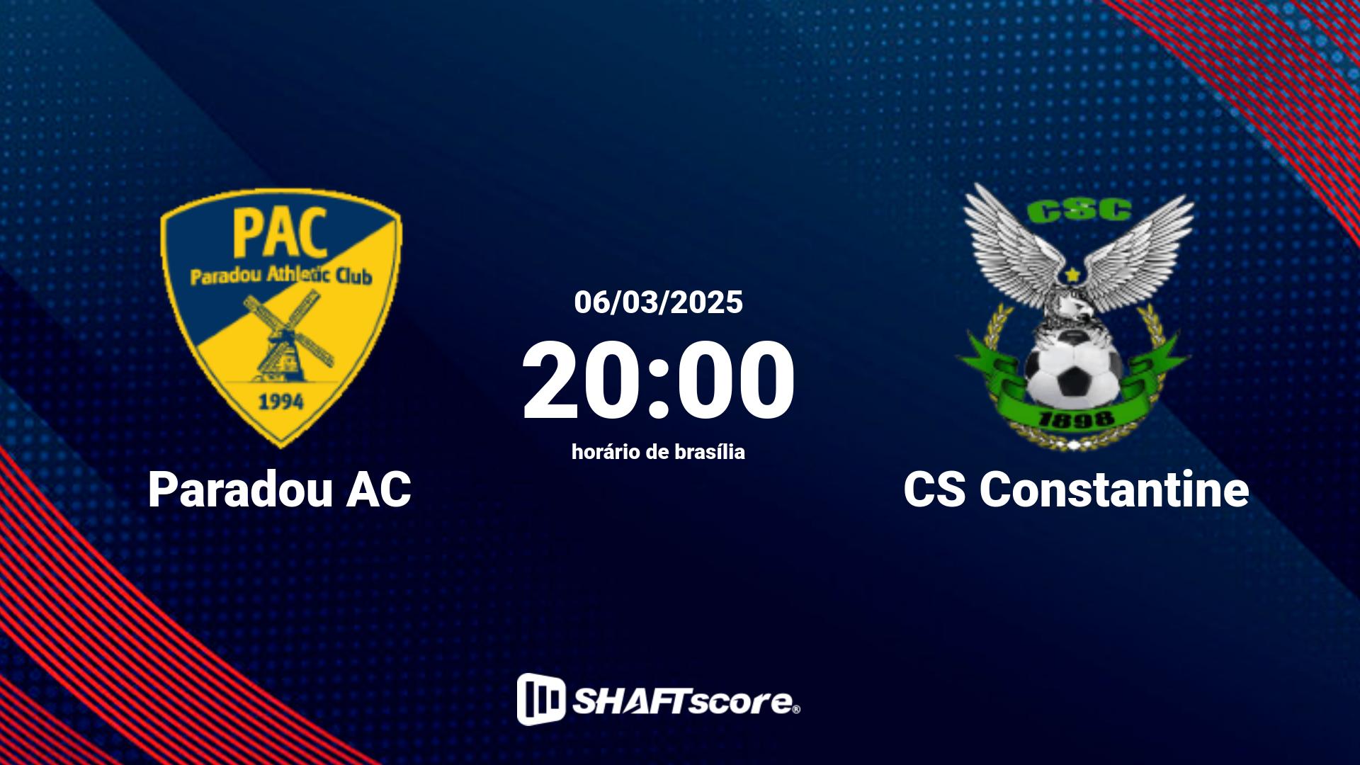 Estatísticas do jogo Paradou AC vs CS Constantine 06.03 20:00