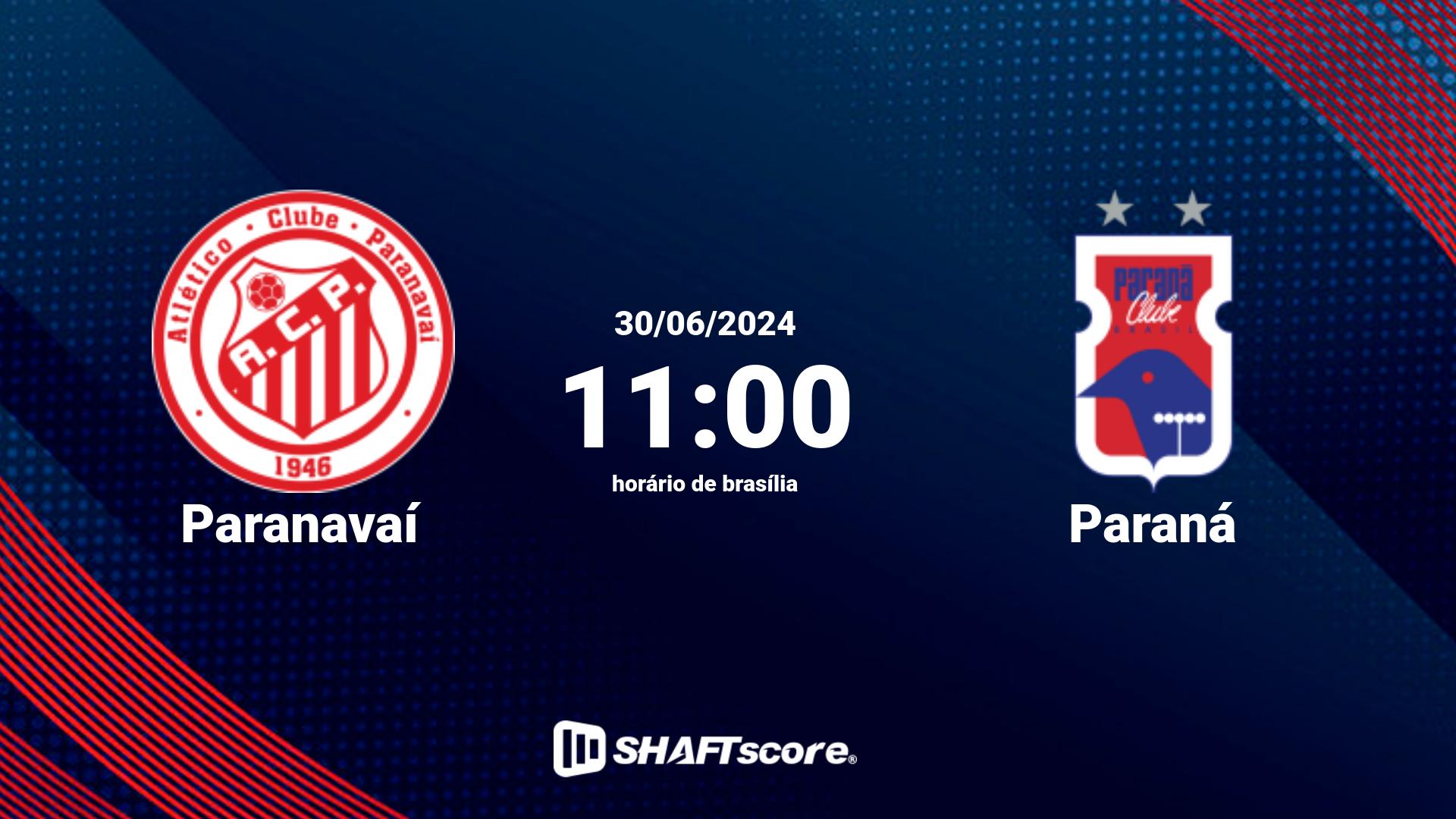 Estatísticas do jogo Paranavaí vs Paraná 30.06 11:00