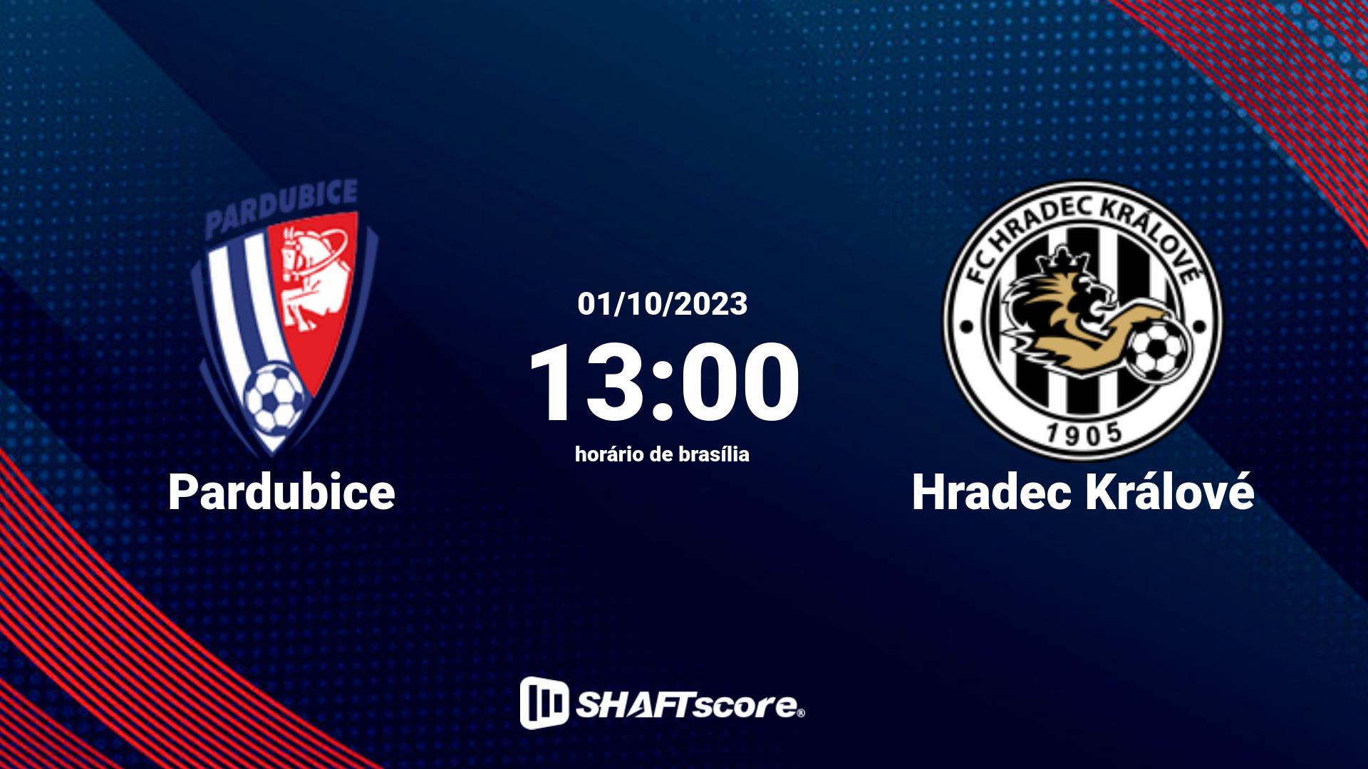 Estatísticas do jogo Pardubice vs Hradec Králové 01.10 13:00