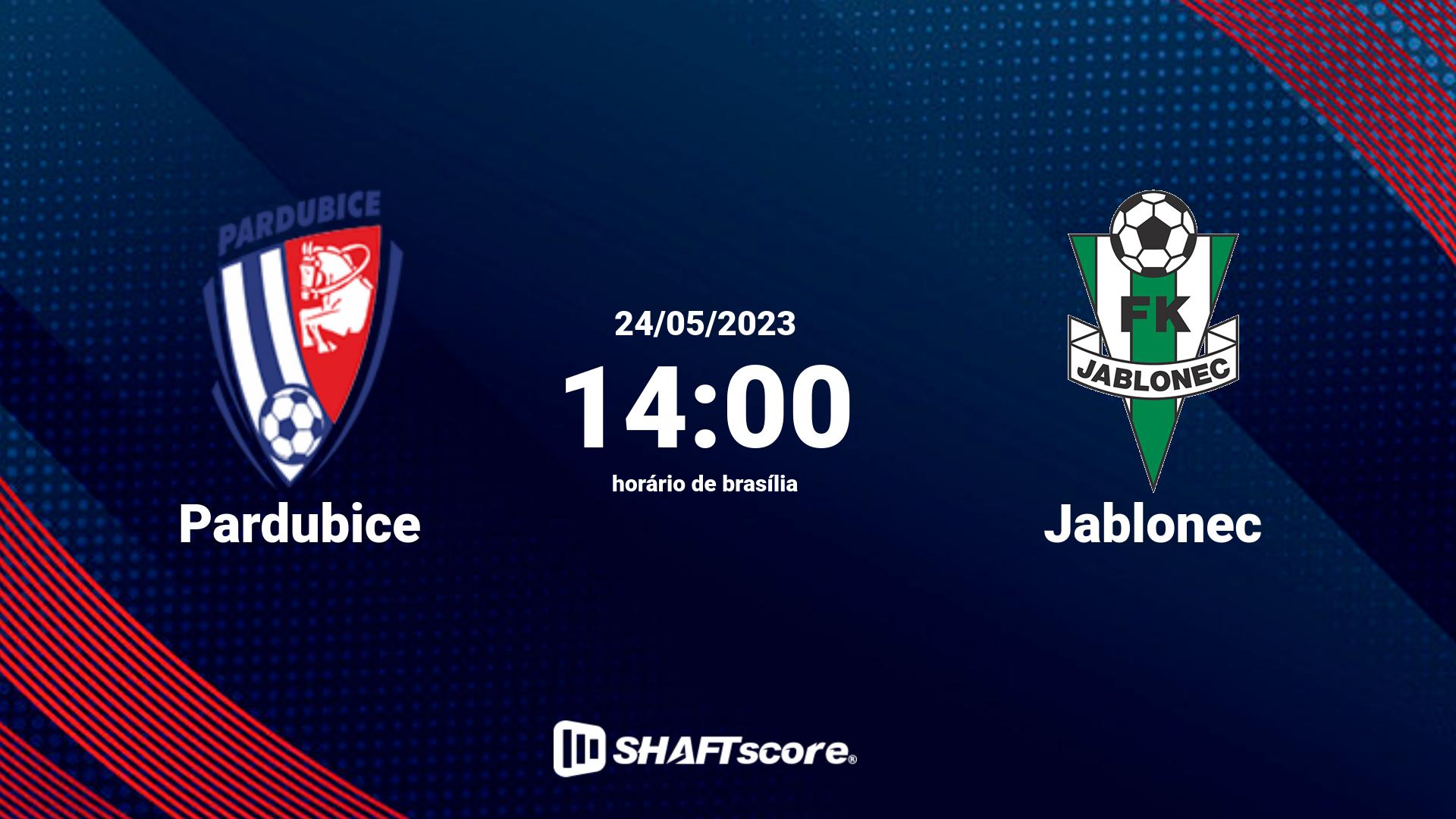 Estatísticas do jogo Pardubice vs Jablonec 24.05 14:00