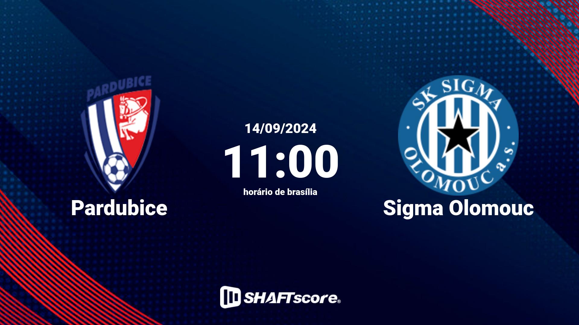 Estatísticas do jogo Pardubice vs Sigma Olomouc 14.09 11:00