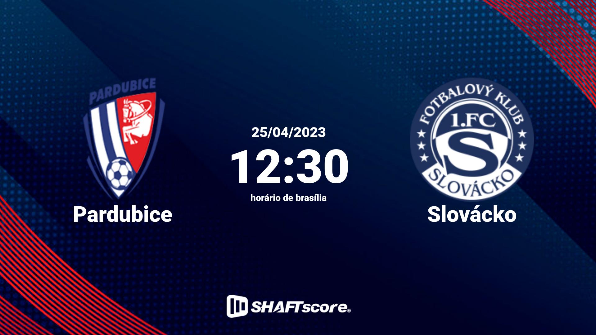 Estatísticas do jogo Pardubice vs Slovácko 25.04 12:30