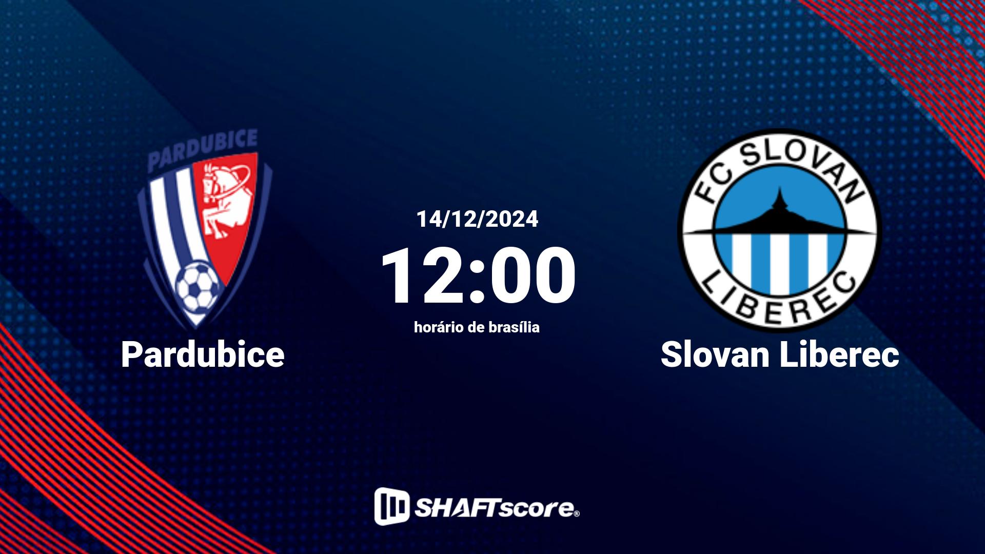 Estatísticas do jogo Pardubice vs Slovan Liberec 14.12 12:00