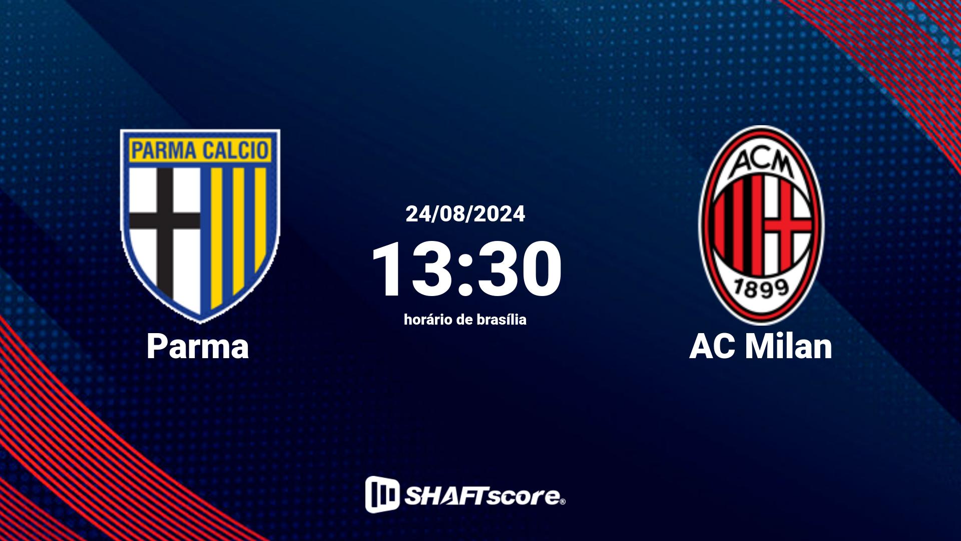 Estatísticas do jogo Parma vs AC Milan 24.08 13:30