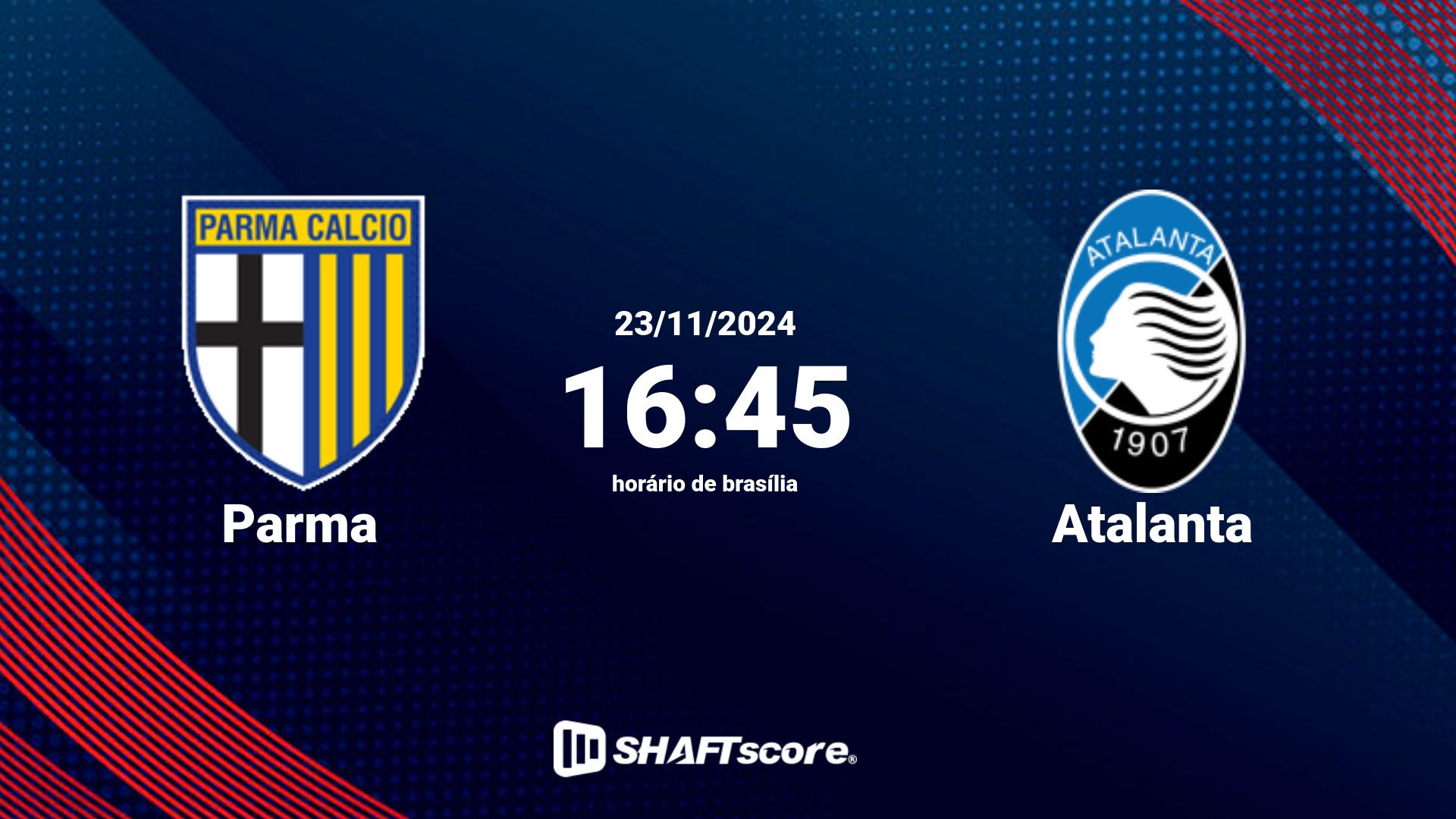 Estatísticas do jogo Parma vs Atalanta 23.11 16:45