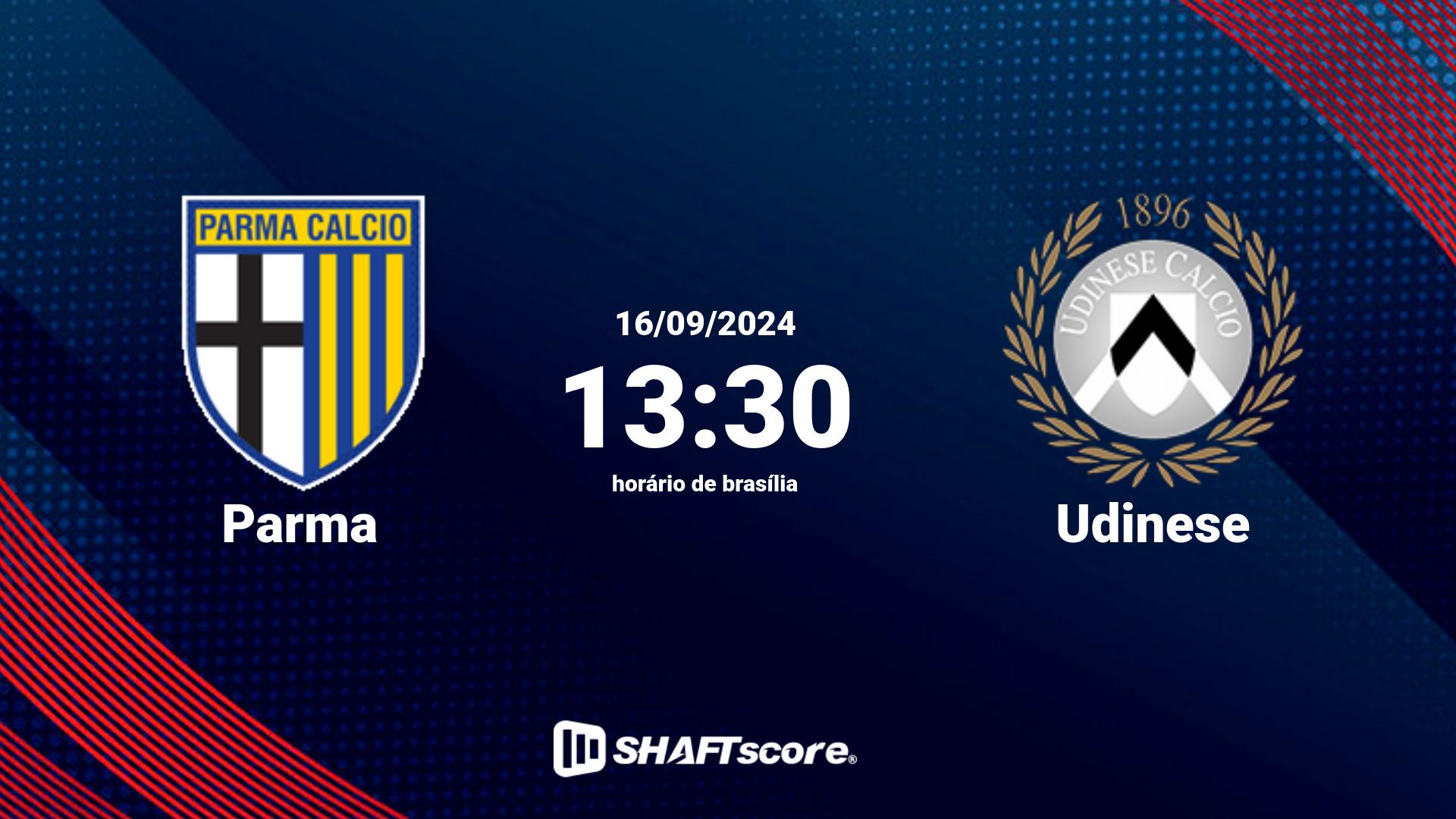 Estatísticas do jogo Parma vs Udinese 16.09 13:30