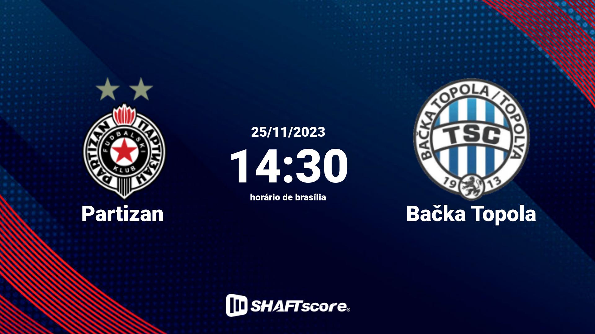 Estatísticas do jogo Partizan vs Bačka Topola 25.11 14:30