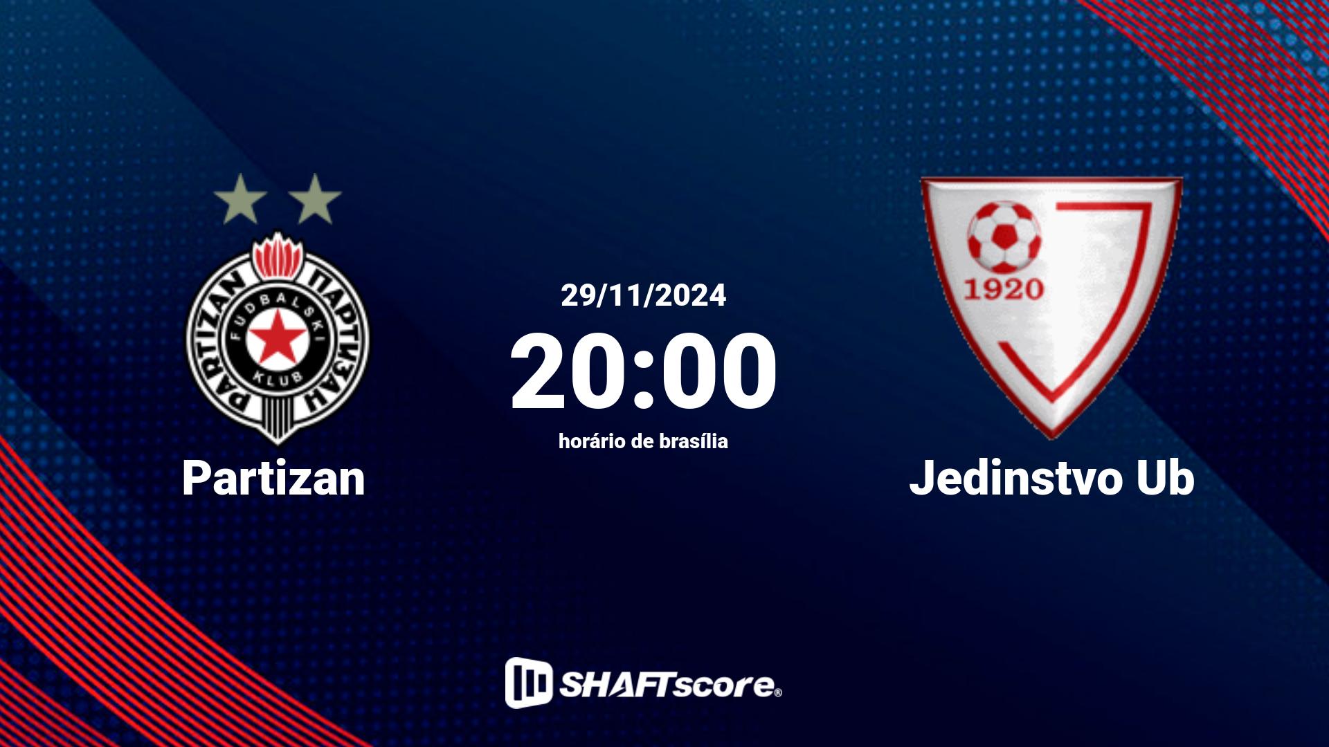 Estatísticas do jogo Partizan vs Jedinstvo Ub 29.11 20:00