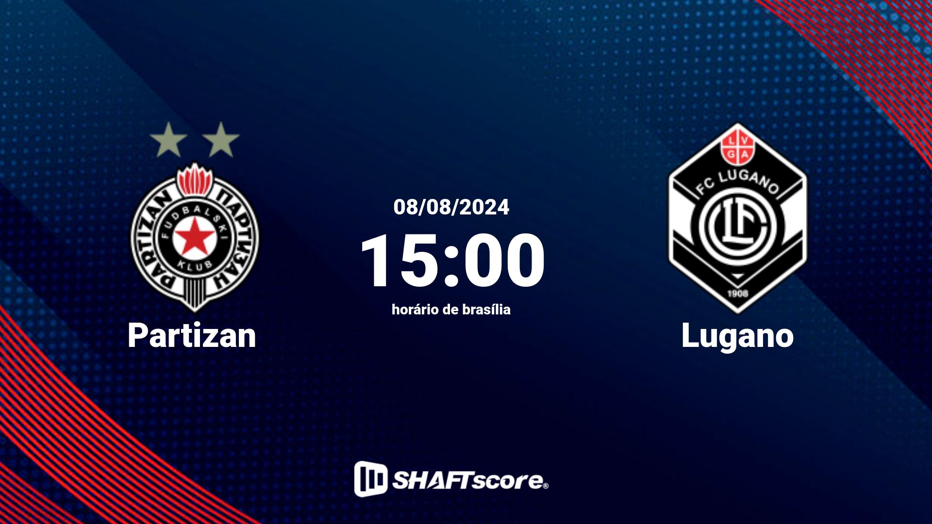 Estatísticas do jogo Partizan vs Lugano 08.08 15:00