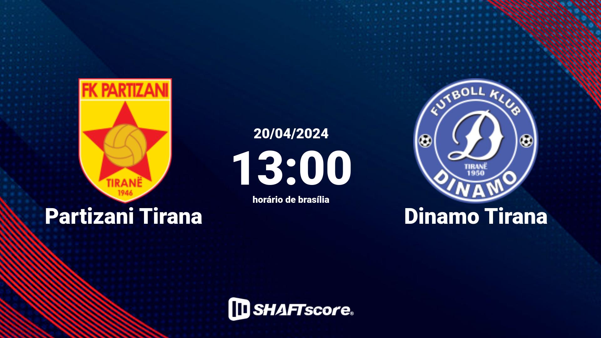 Estatísticas do jogo Partizani Tirana vs Dinamo Tirana 20.04 13:00