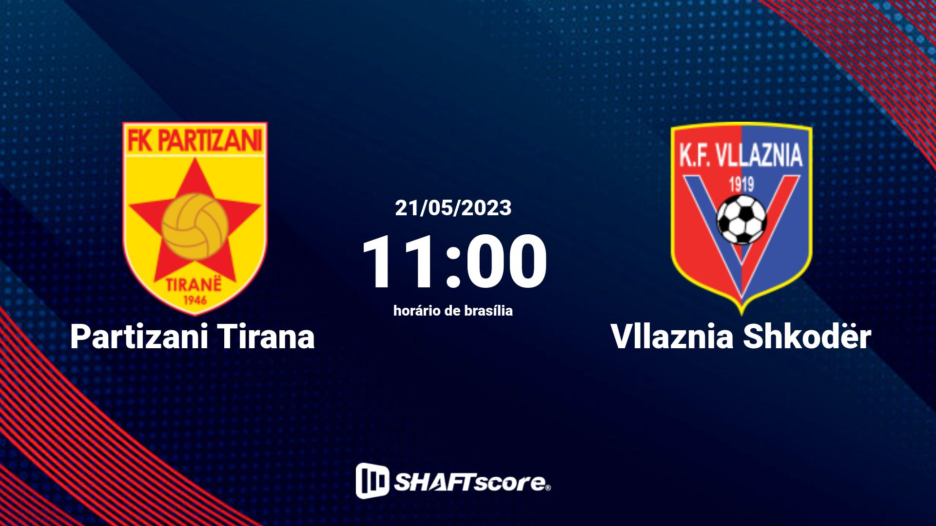 Estatísticas do jogo Partizani Tirana vs Vllaznia Shkodër 21.05 11:00