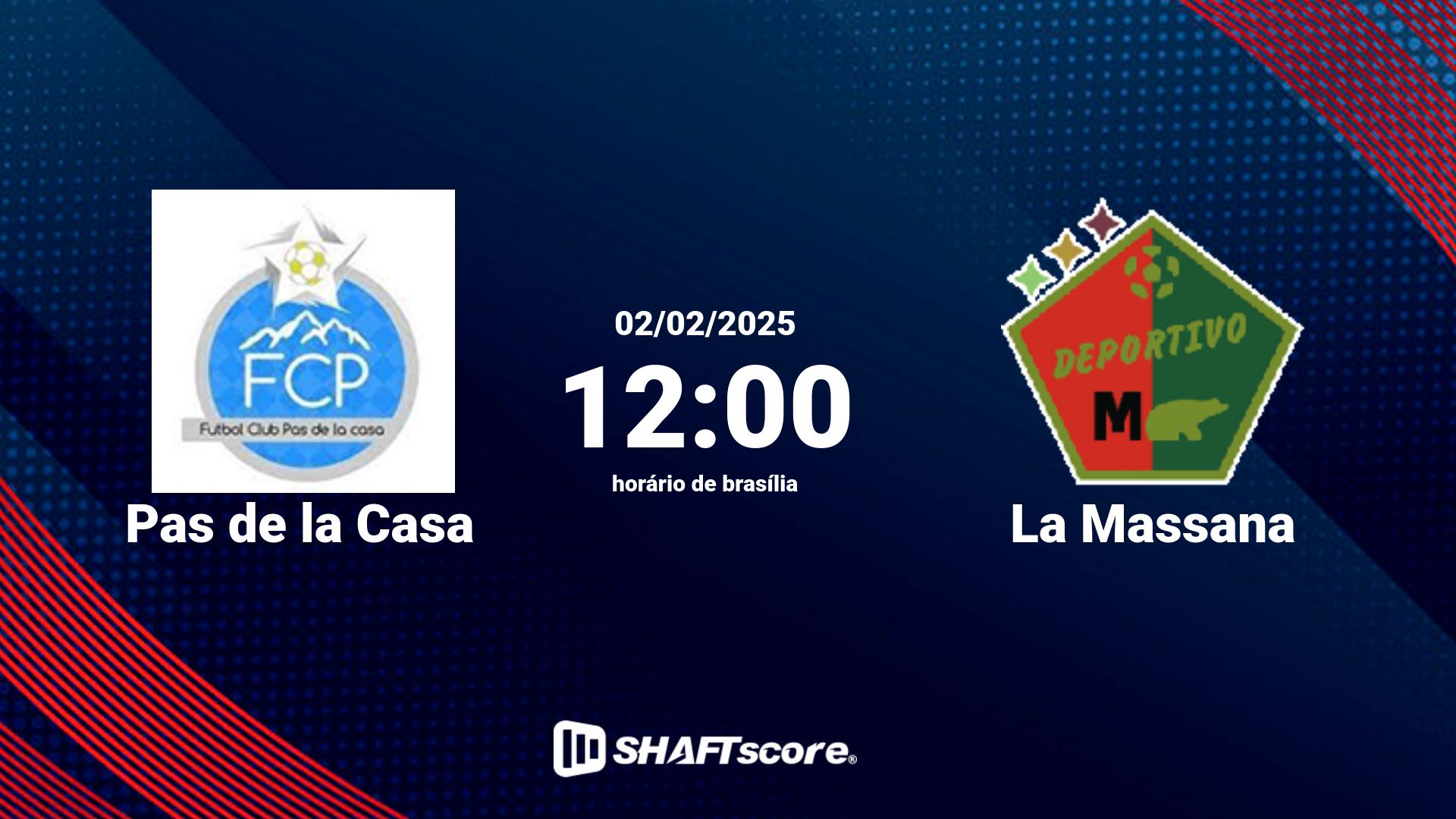 Estatísticas do jogo Pas de la Casa vs La Massana 02.02 12:00