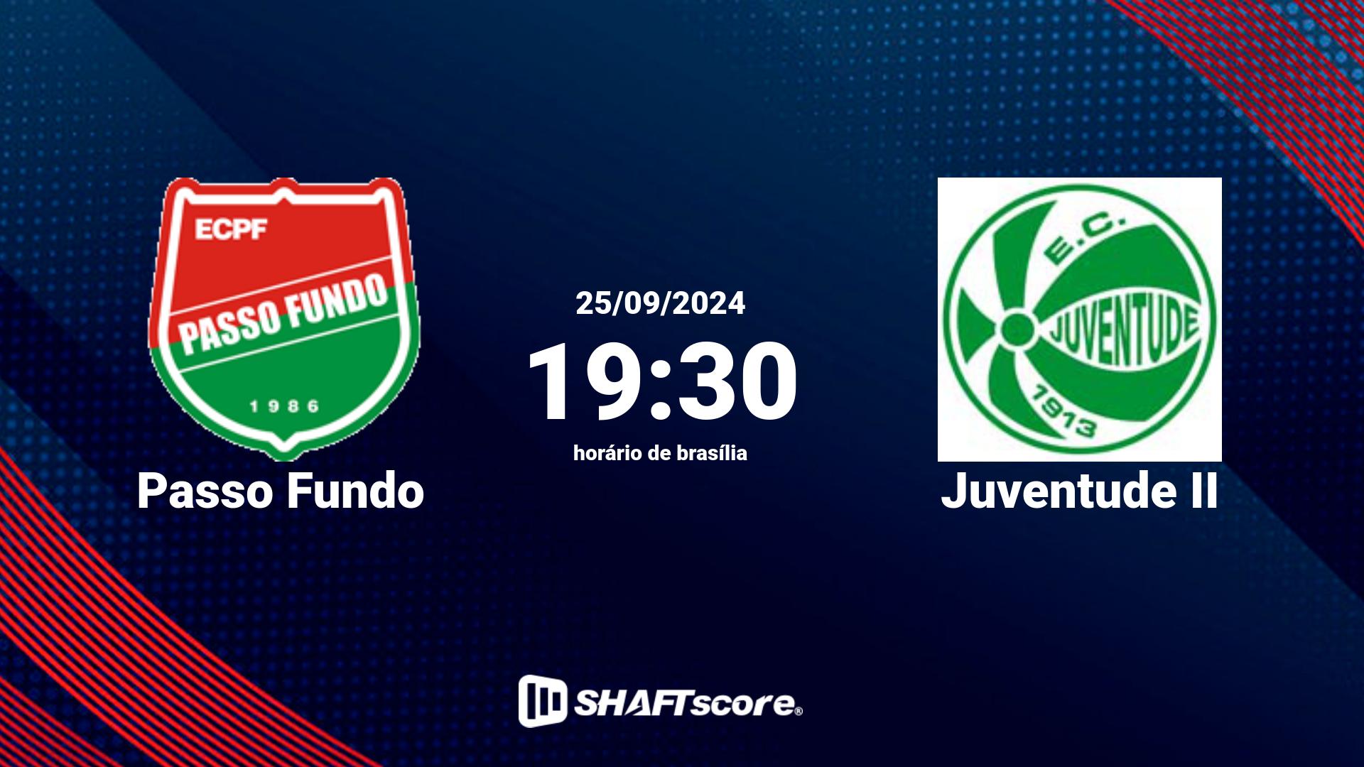 Estatísticas do jogo Passo Fundo vs Juventude II 25.09 19:30