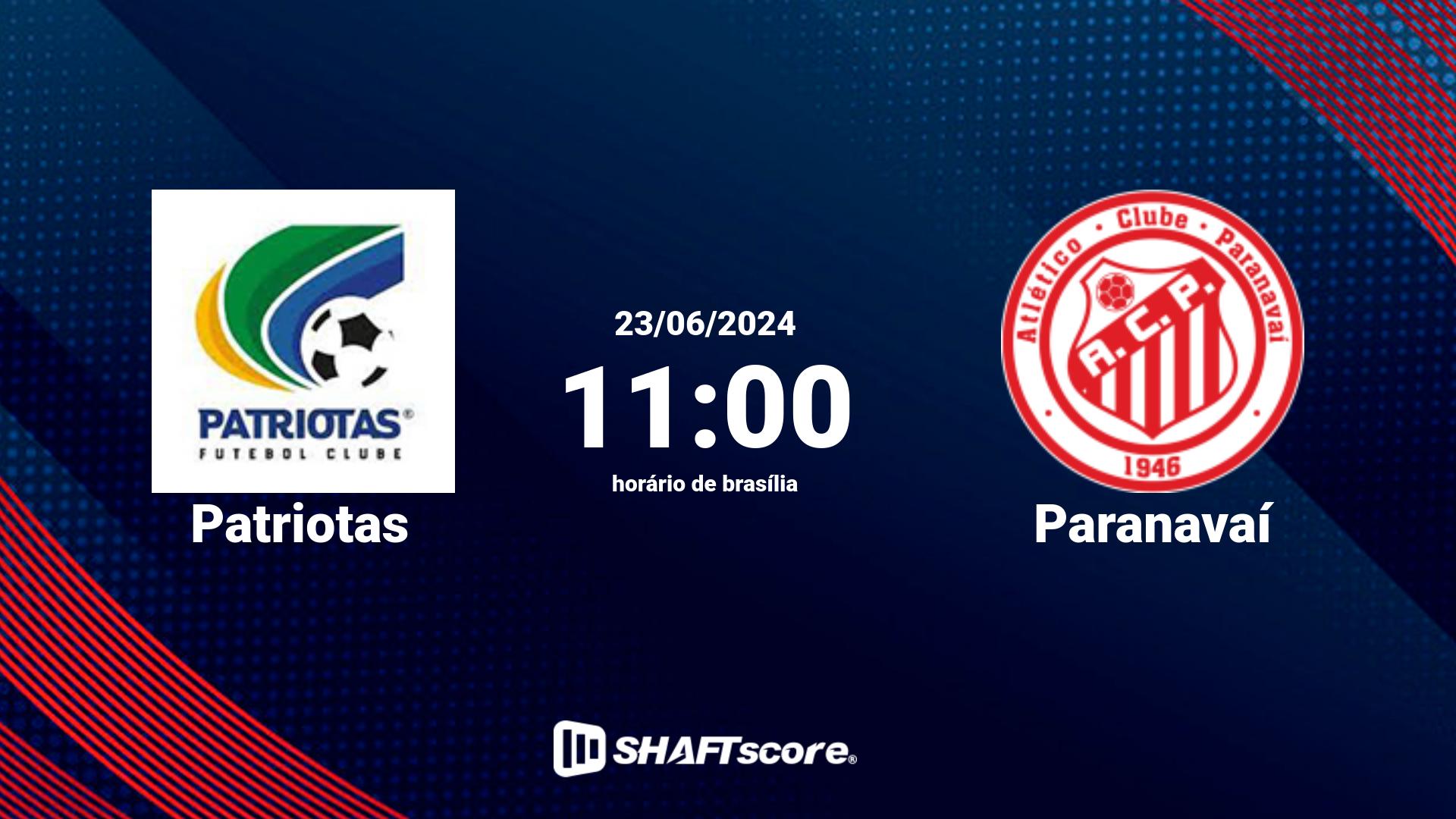 Estatísticas do jogo Patriotas vs Paranavaí 23.06 11:00