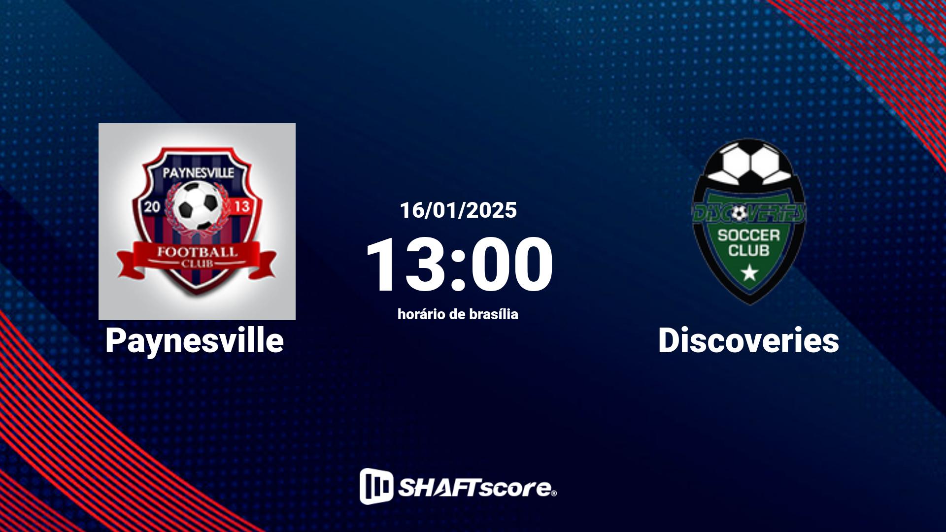 Estatísticas do jogo Paynesville vs Discoveries 16.01 13:00