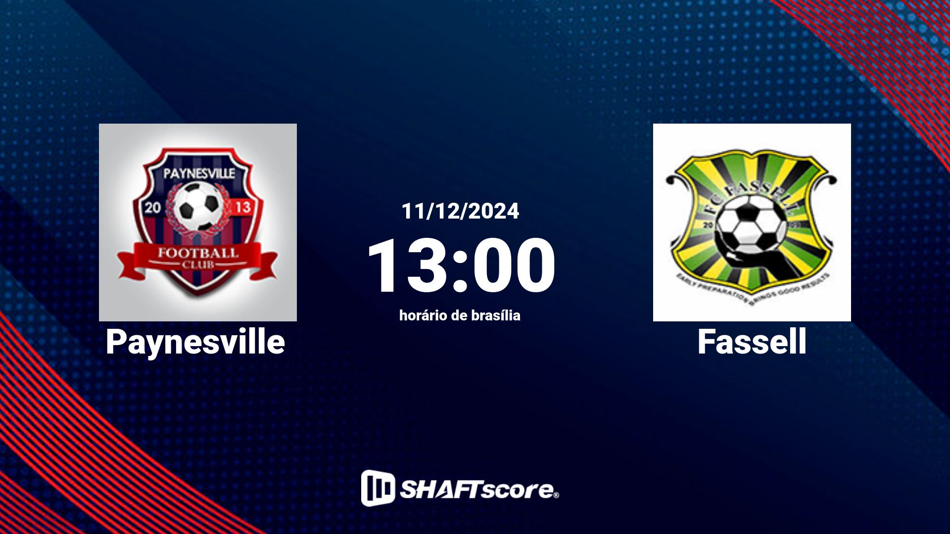 Estatísticas do jogo Paynesville vs Fassell 11.12 13:00