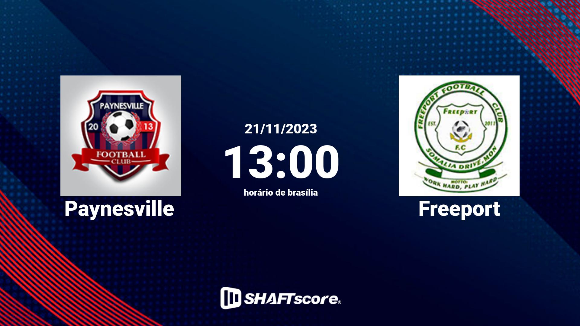 Estatísticas do jogo Paynesville vs Freeport 21.11 13:00