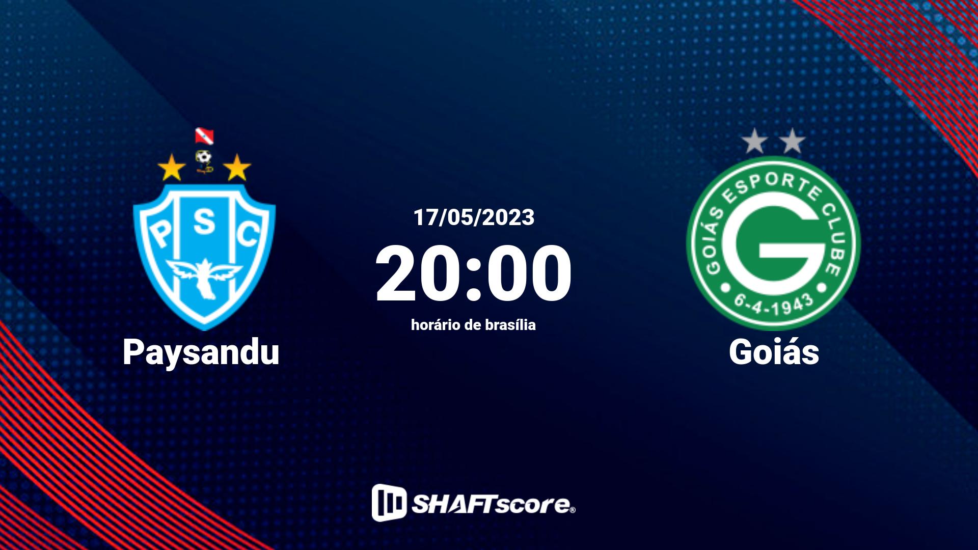 Estatísticas do jogo Paysandu vs Goiás 17.05 20:00