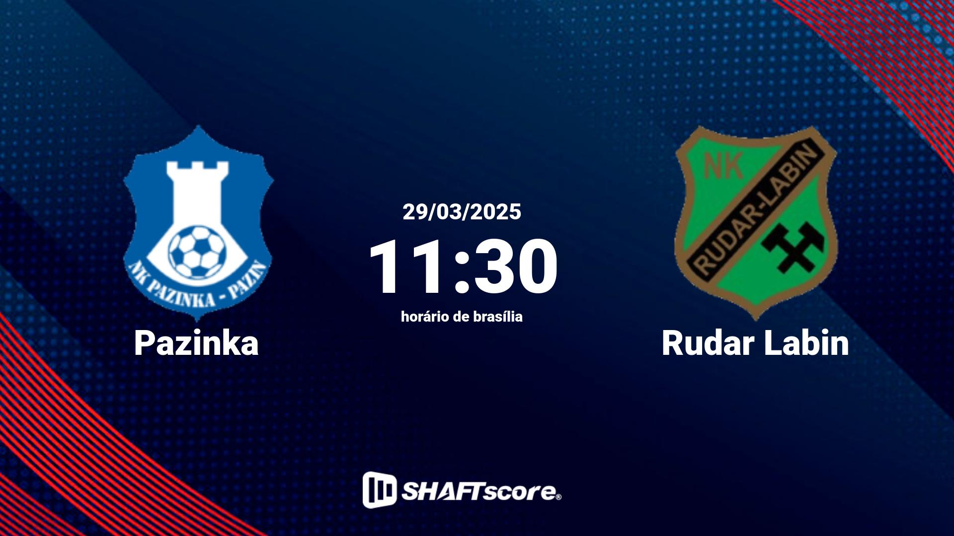 Estatísticas do jogo Pazinka vs Rudar Labin 29.03 11:30