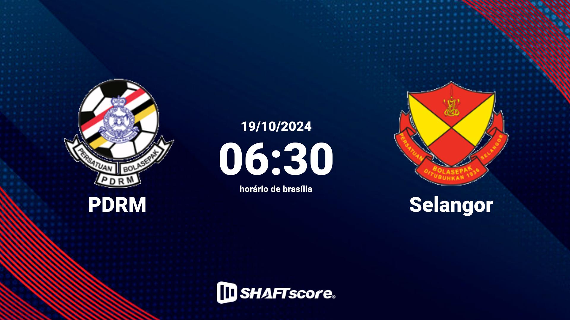 Estatísticas do jogo PDRM vs Selangor 19.10 06:30