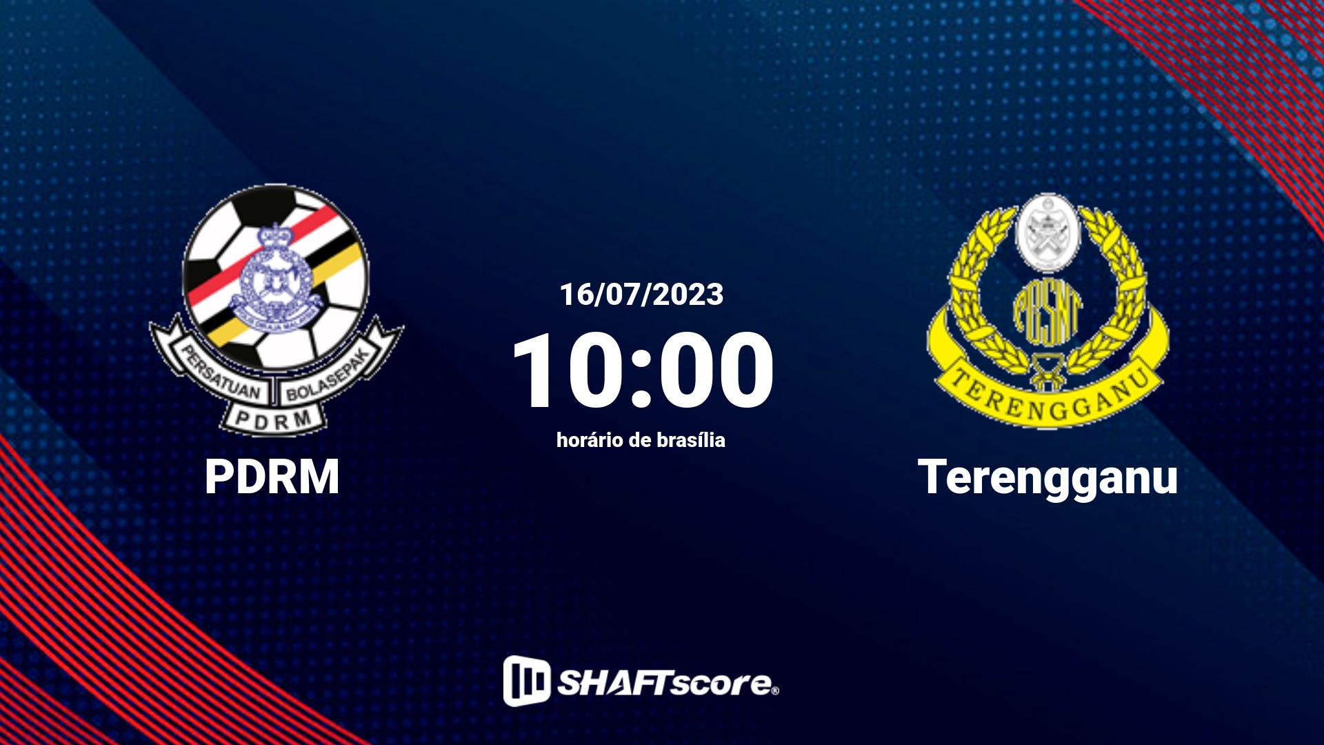 Estatísticas do jogo PDRM vs Terengganu 16.07 10:00