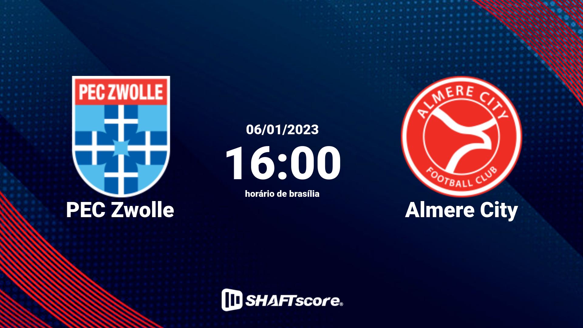 Estatísticas do jogo PEC Zwolle vs Almere City 06.01 16:00