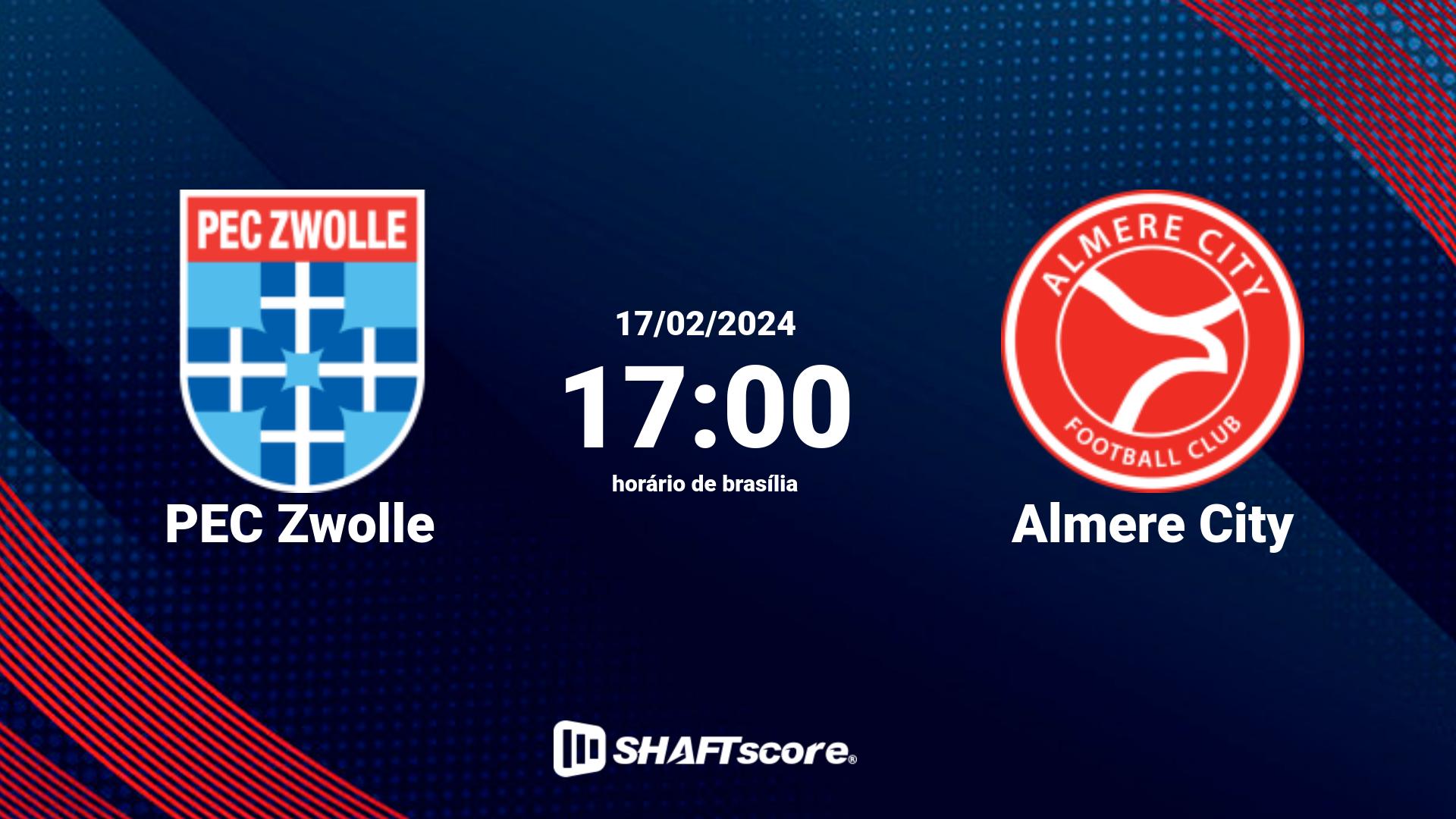 Estatísticas do jogo PEC Zwolle vs Almere City 17.02 17:00