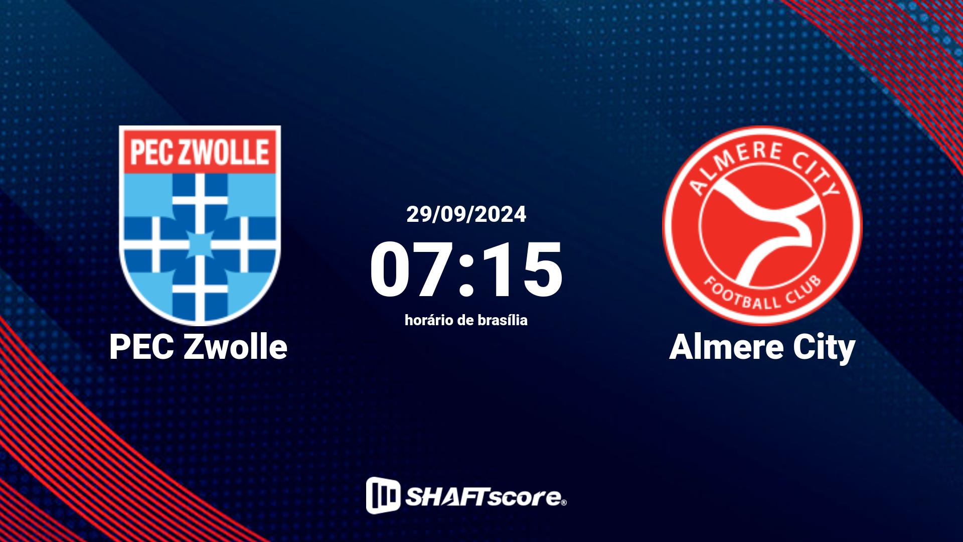 Estatísticas do jogo PEC Zwolle vs Almere City 29.09 07:15