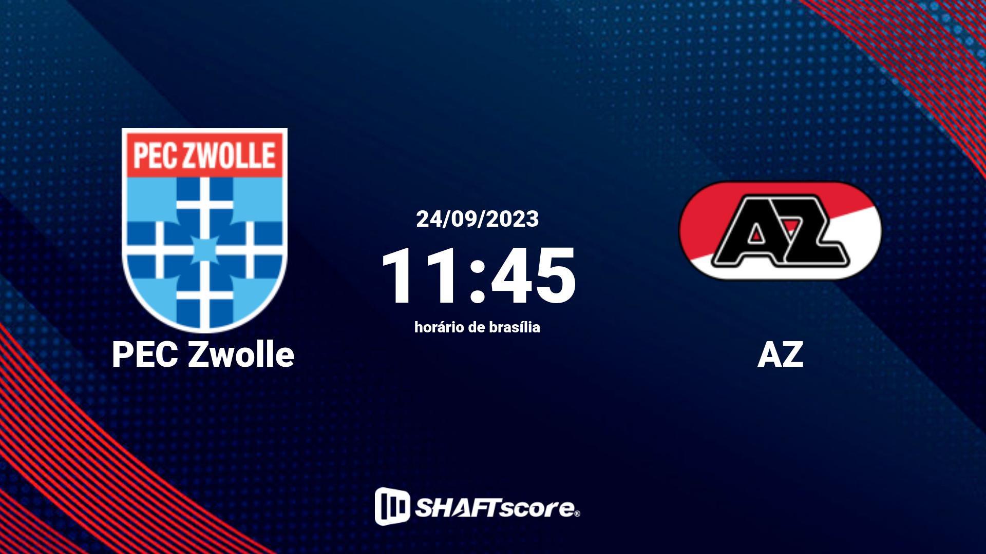 Estatísticas do jogo PEC Zwolle vs AZ 24.09 11:45