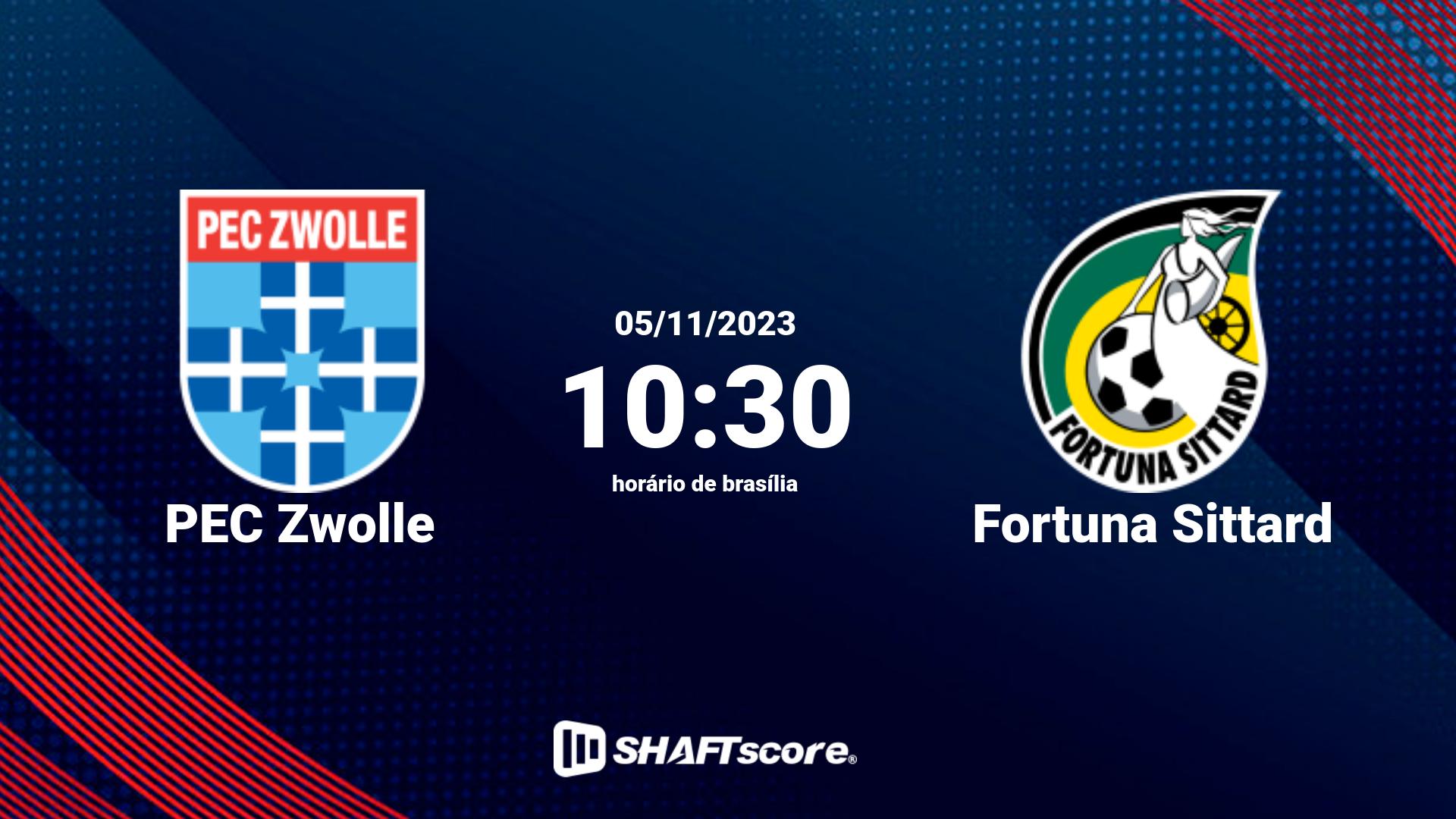 Estatísticas do jogo PEC Zwolle vs Fortuna Sittard 05.11 10:30