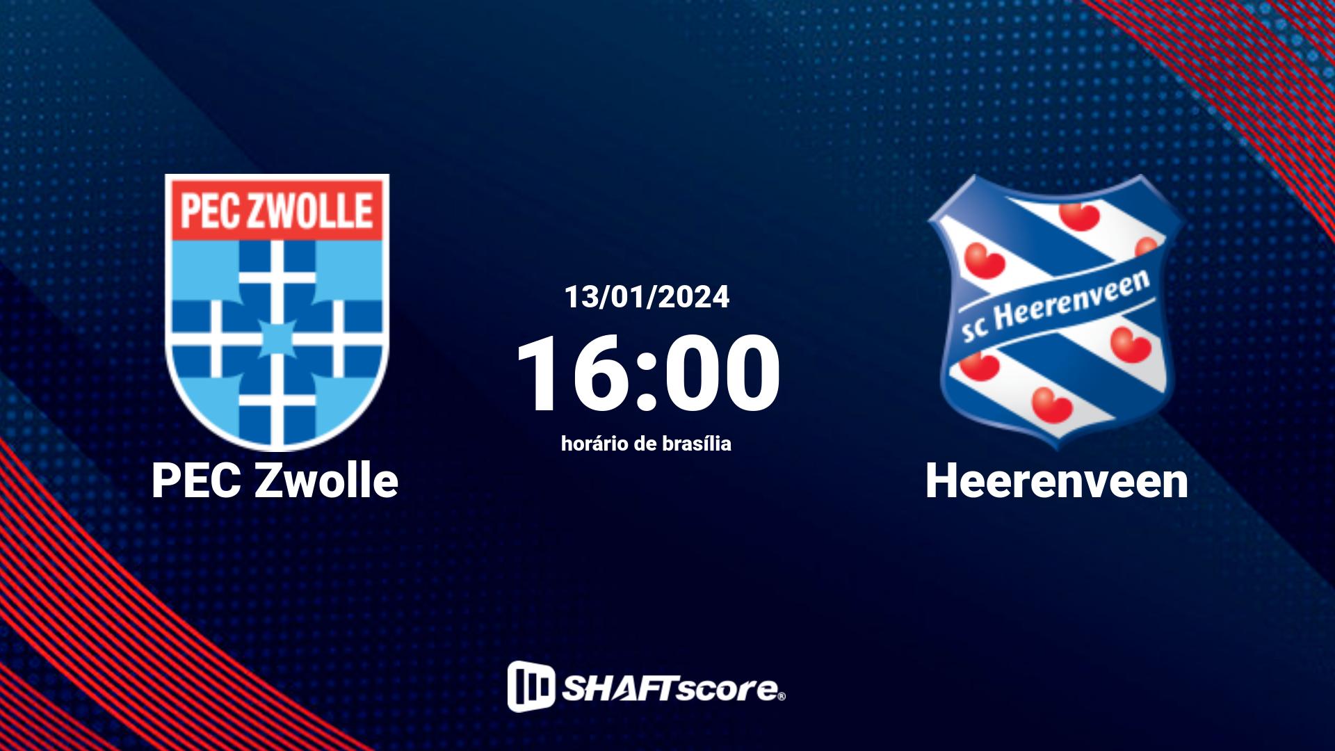 Estatísticas do jogo PEC Zwolle vs Heerenveen 13.01 16:00