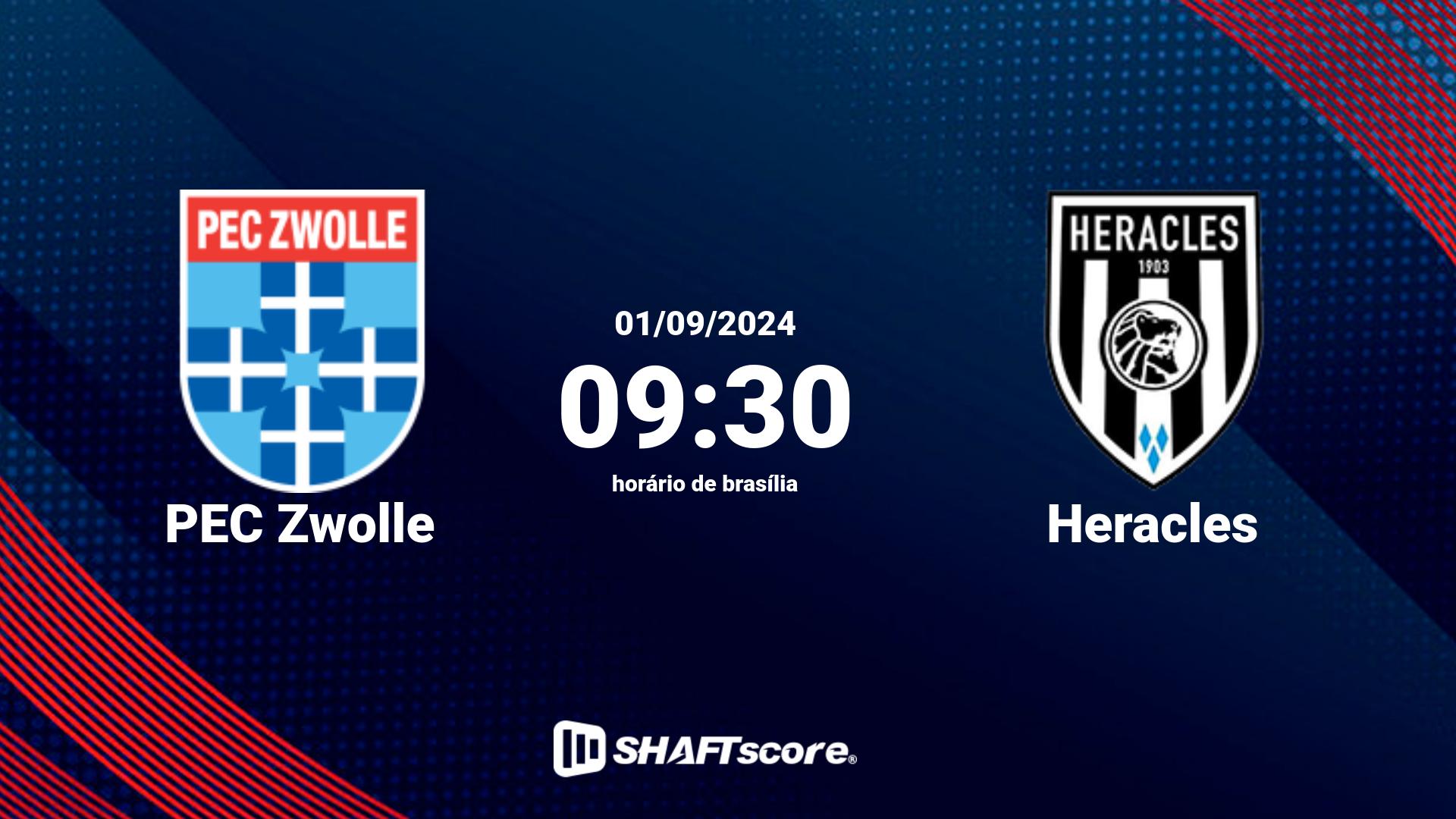 Estatísticas do jogo PEC Zwolle vs Heracles 01.09 09:30