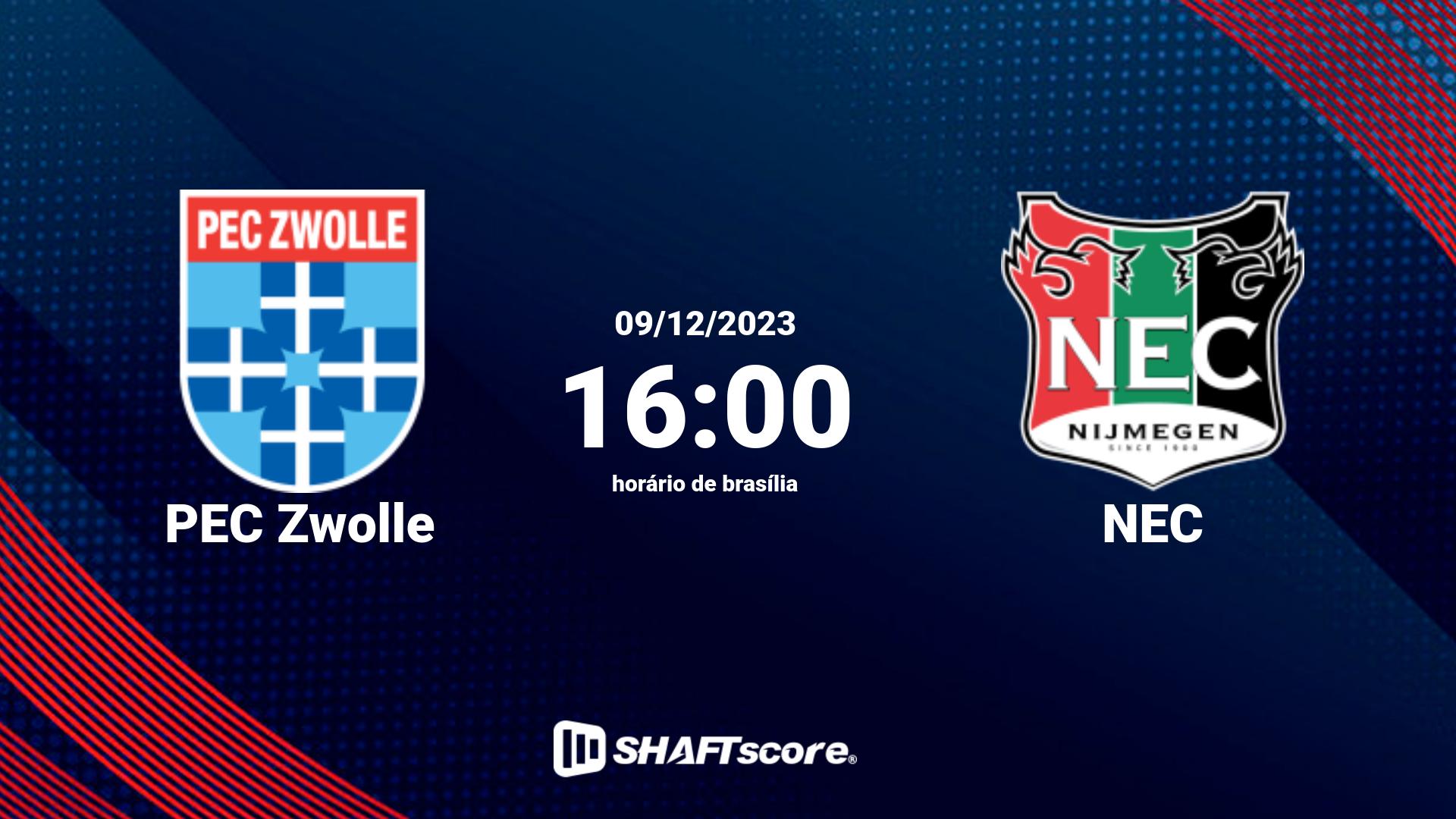 Estatísticas do jogo PEC Zwolle vs NEC 09.12 16:00