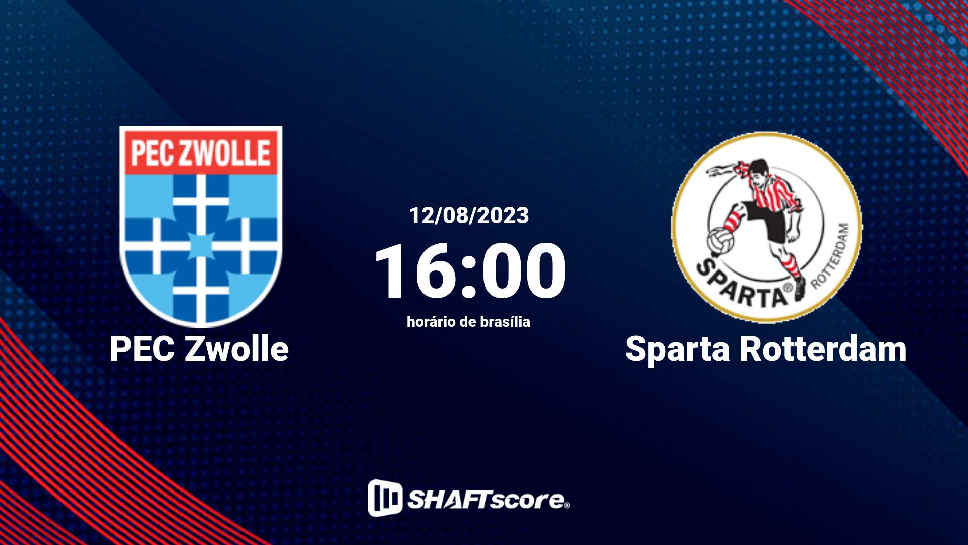 Estatísticas do jogo PEC Zwolle vs Sparta Rotterdam 12.08 16:00