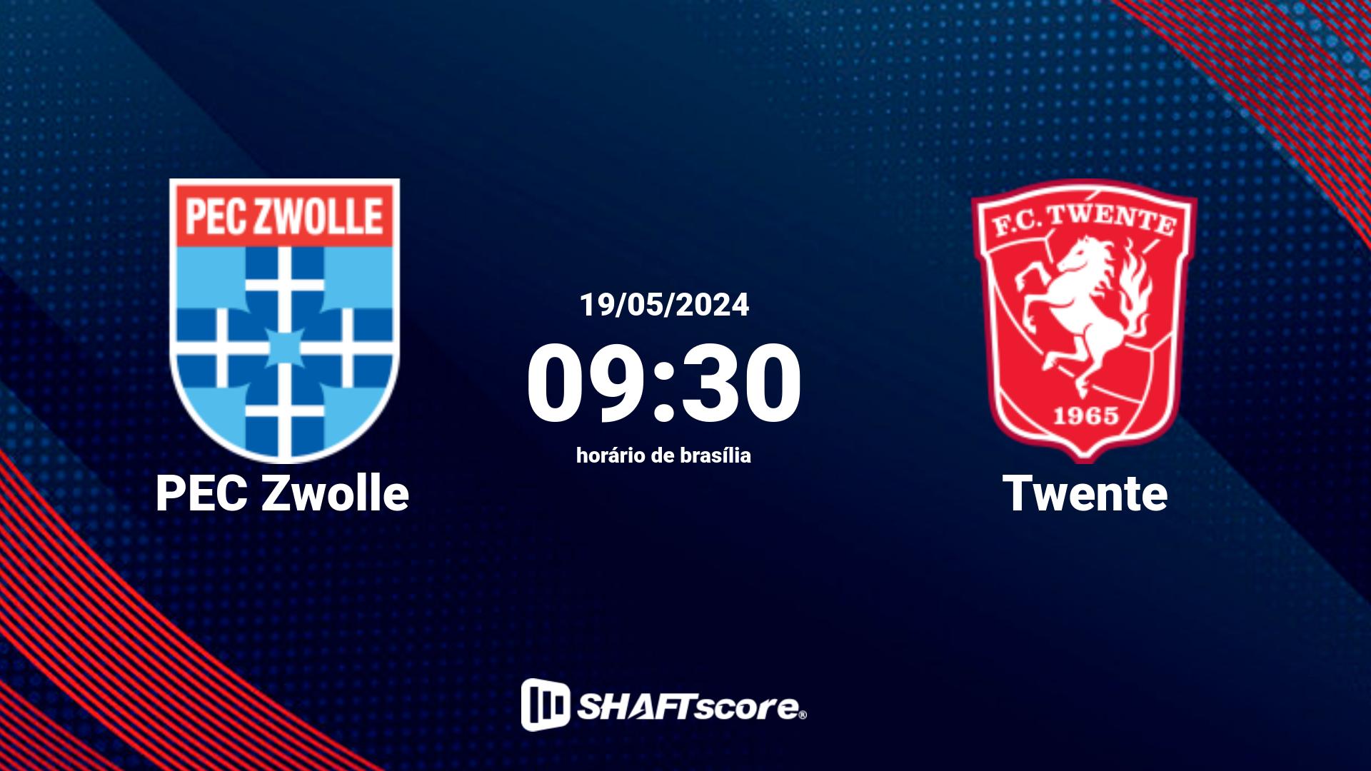 Estatísticas do jogo PEC Zwolle vs Twente 19.05 09:30