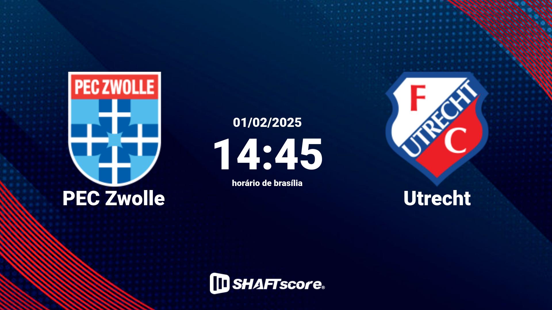 Estatísticas do jogo PEC Zwolle vs Utrecht 01.02 14:45