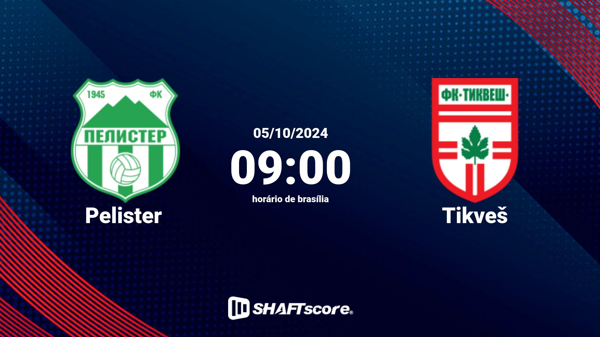 Estatísticas do jogo Pelister vs Tikveš 05.10 09:00